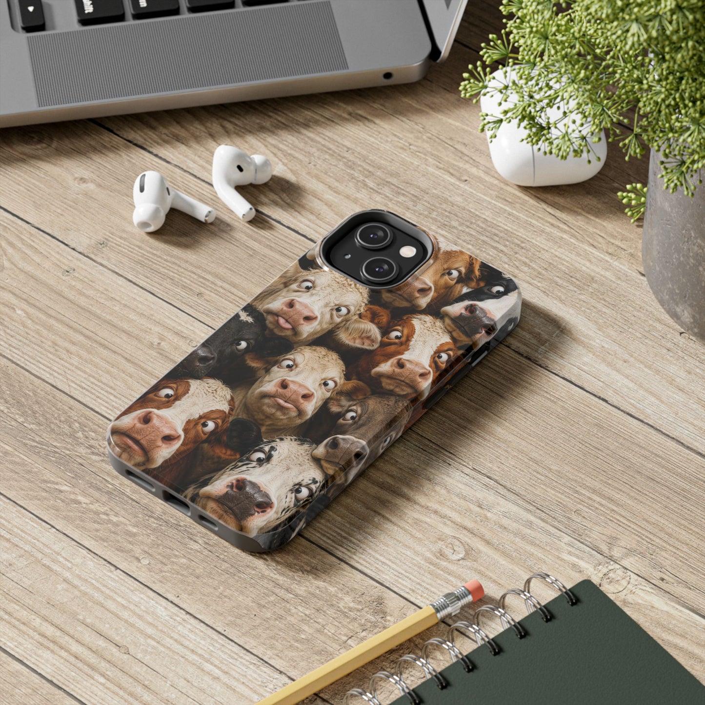 Cow Collage Tough Phone Case — Funny Farm Animal Protective Phone Cover