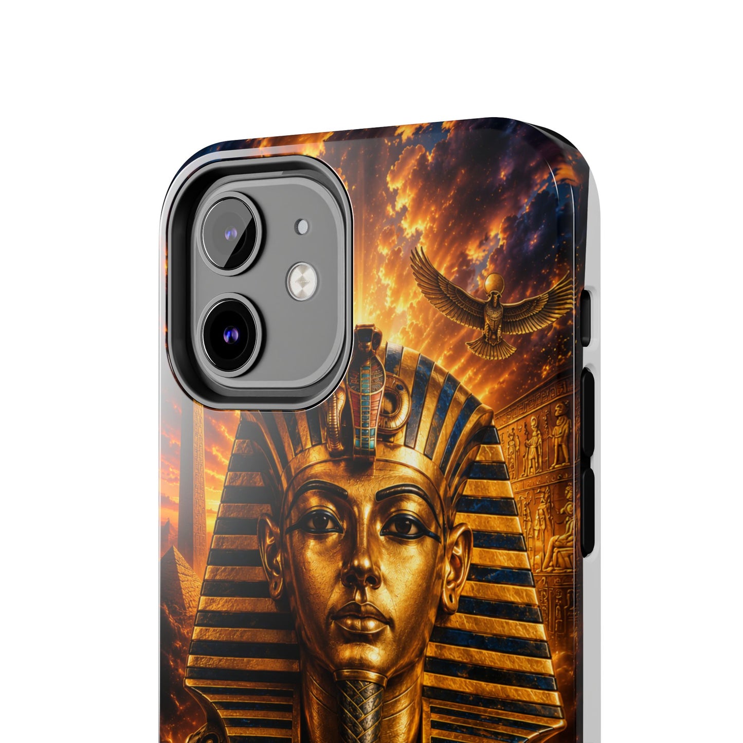 Egyptian Pharaoh Tough Phone Case — Protective Golden Tutankhamun Design