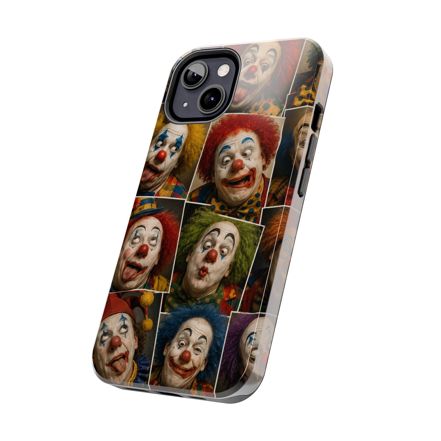 Clown Collage Tough Phone Case — Retro Carnival Horror Pattern