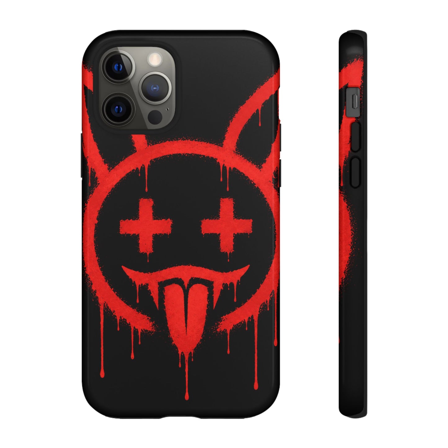 Phone Case - Metallic Souls Red Drip Smiley Graffiti Design