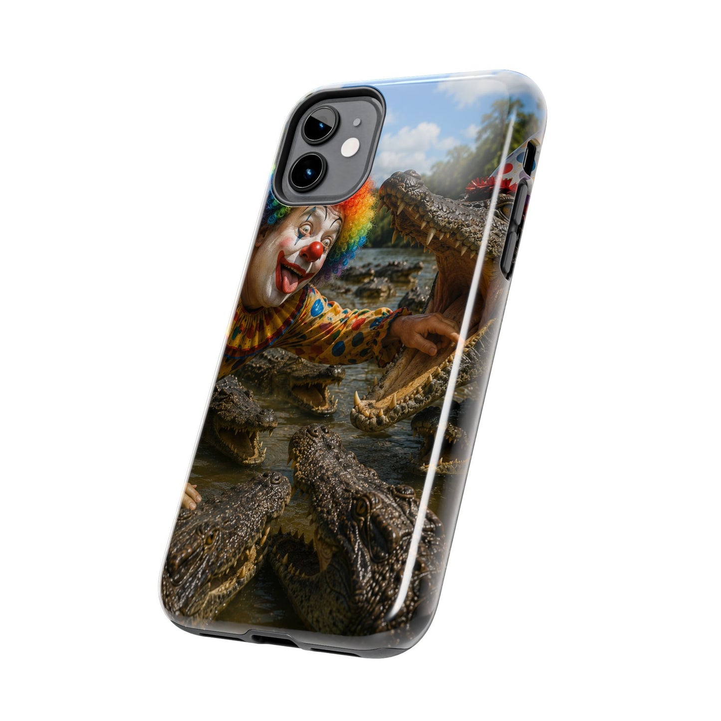 Creepy Clown Alligator Tough Phone Case — Horror Phone Cover for Scary Fans
