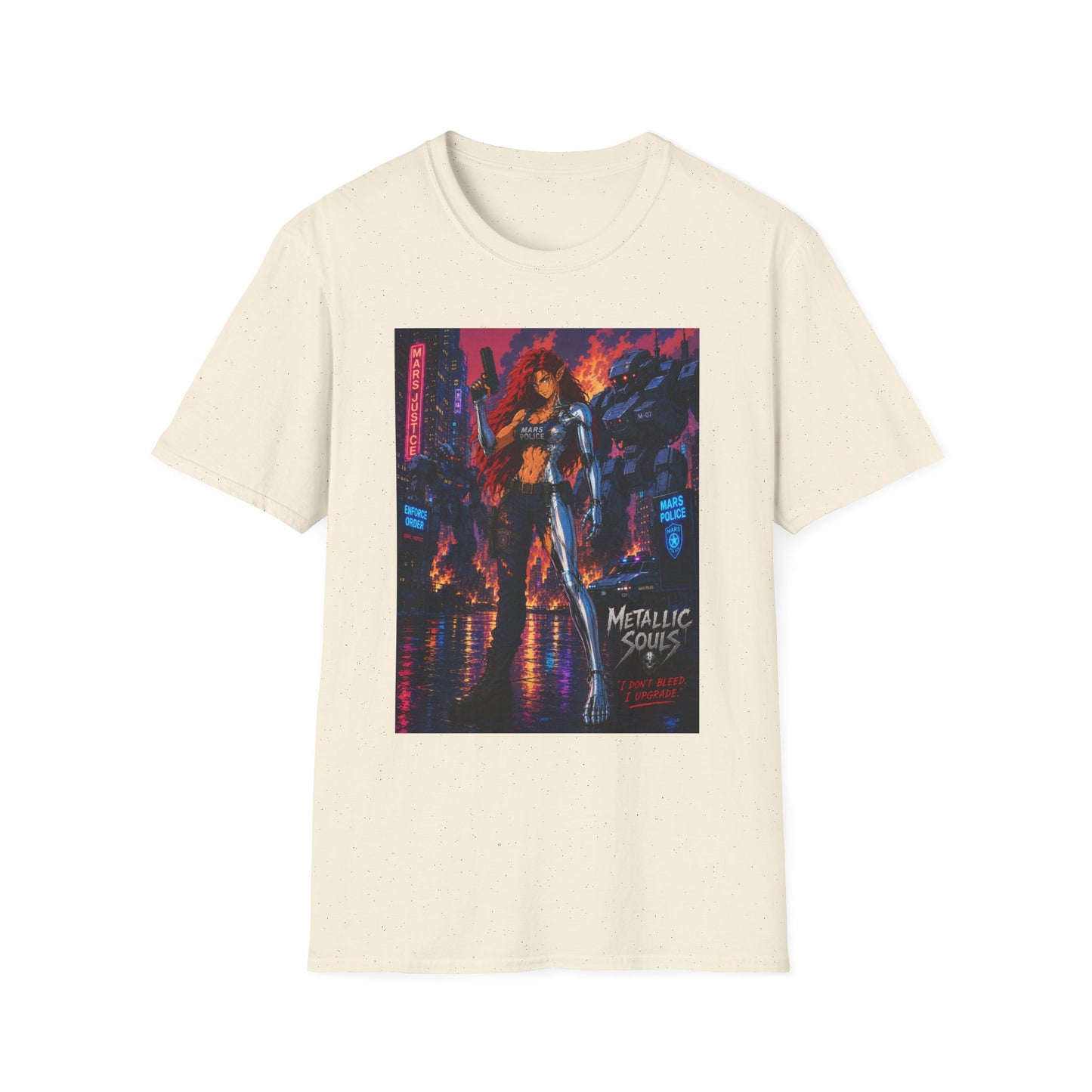Cyberpunk Warrior T‑Shirt — 'Metallic Soul' Futuristic Anime Graphic