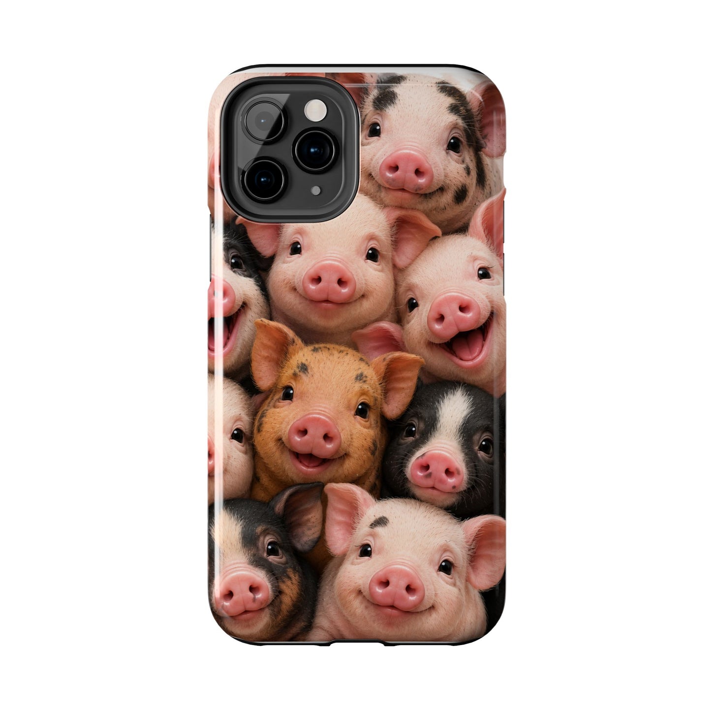 Pig Faces Tough Phone Case — Cute Farm Animal iPhone Protective Cover