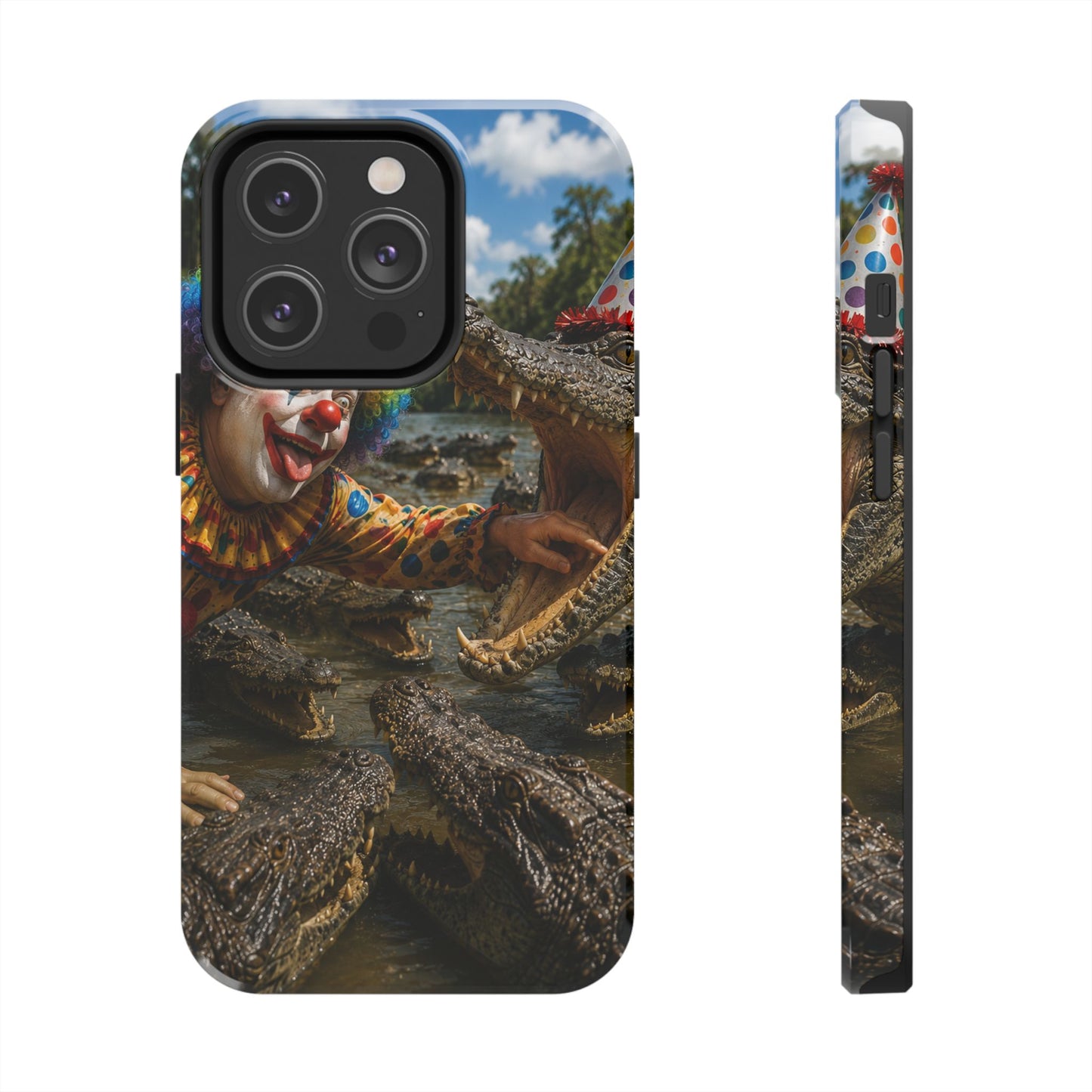 Creepy Clown Alligator Tough Phone Case — Horror Phone Cover for Scary Fans