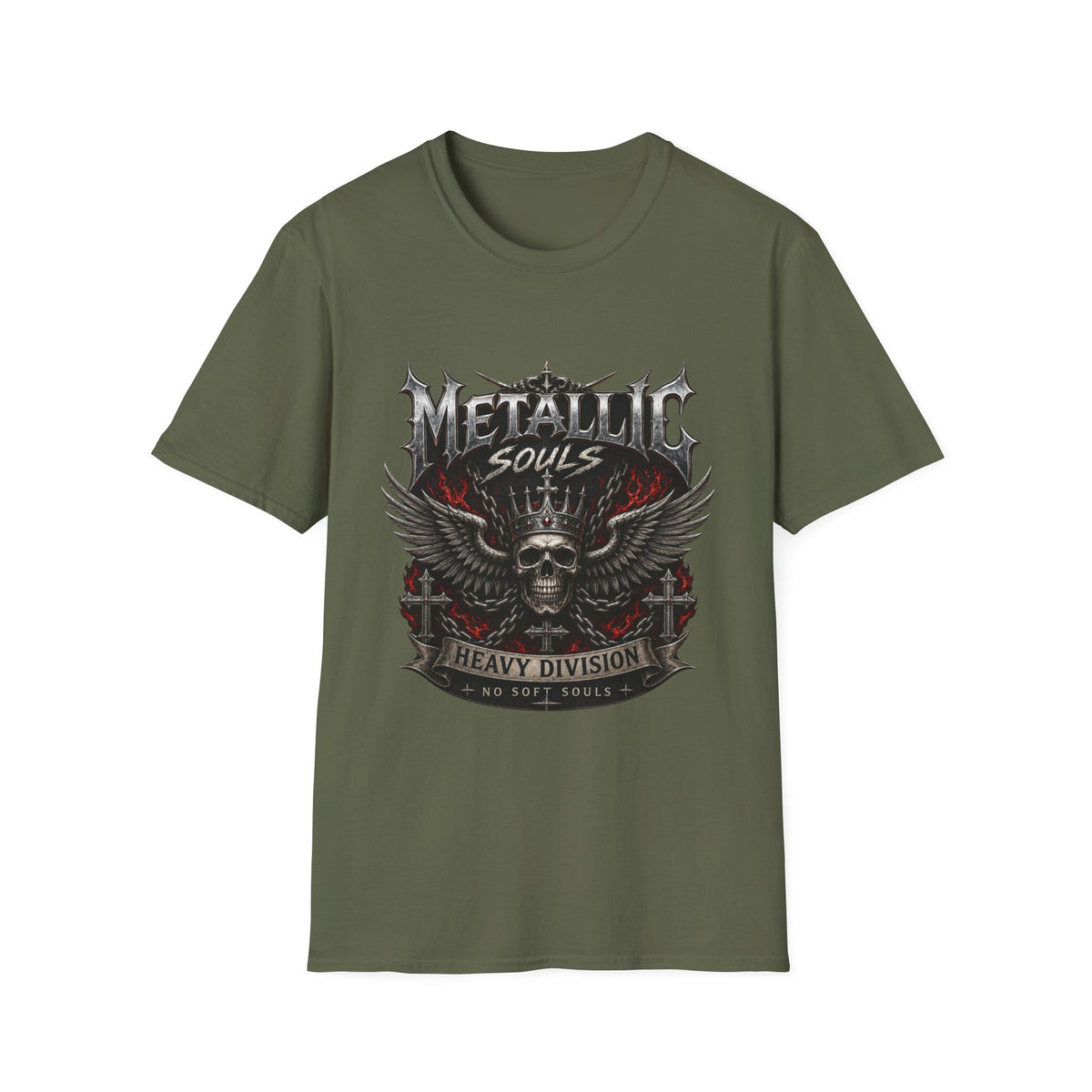 Metallic Souls Skull Tee — Heavy Metal Band Graphic T-Shirt