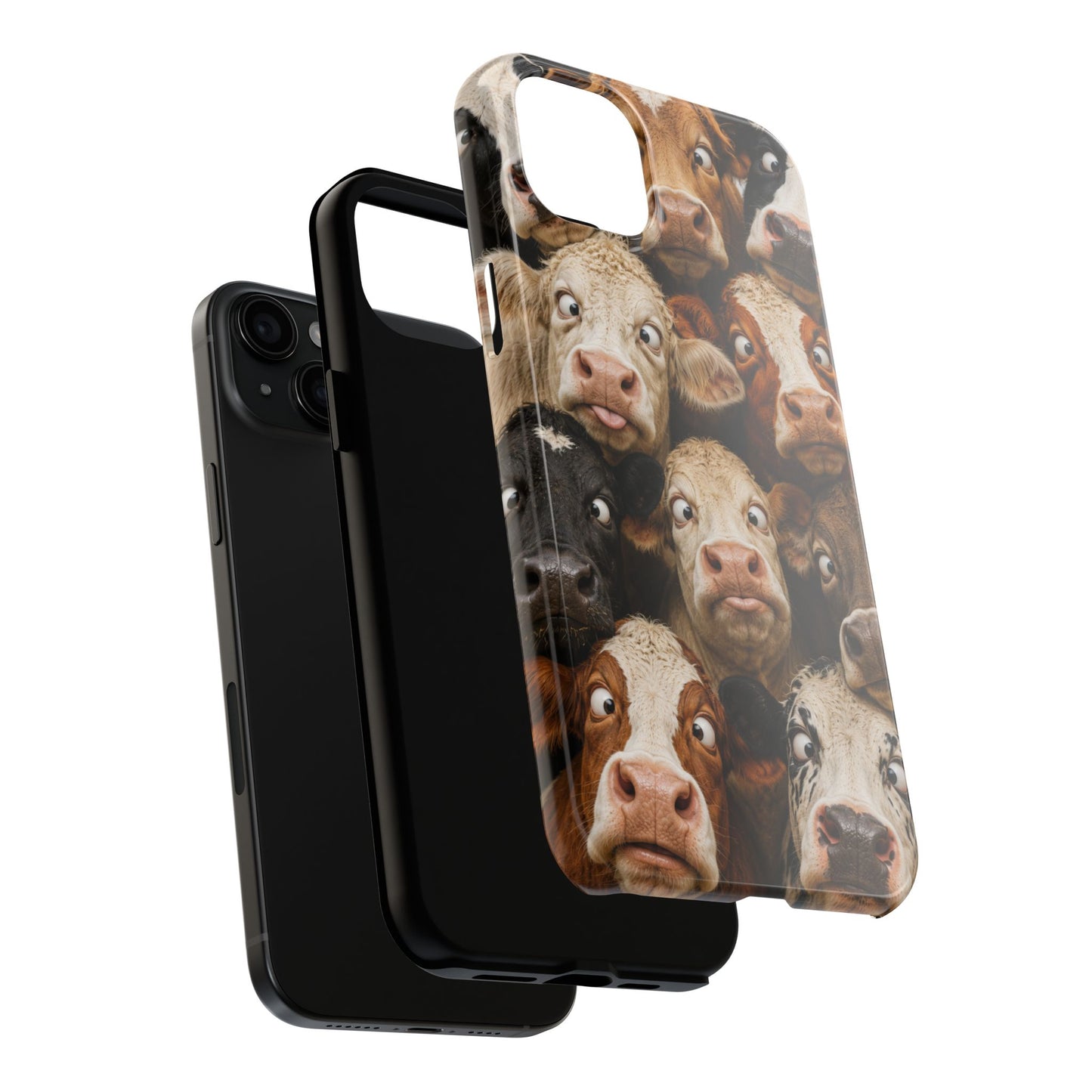Cow Collage Tough Phone Case — Funny Farm Animal Protective Phone Cover