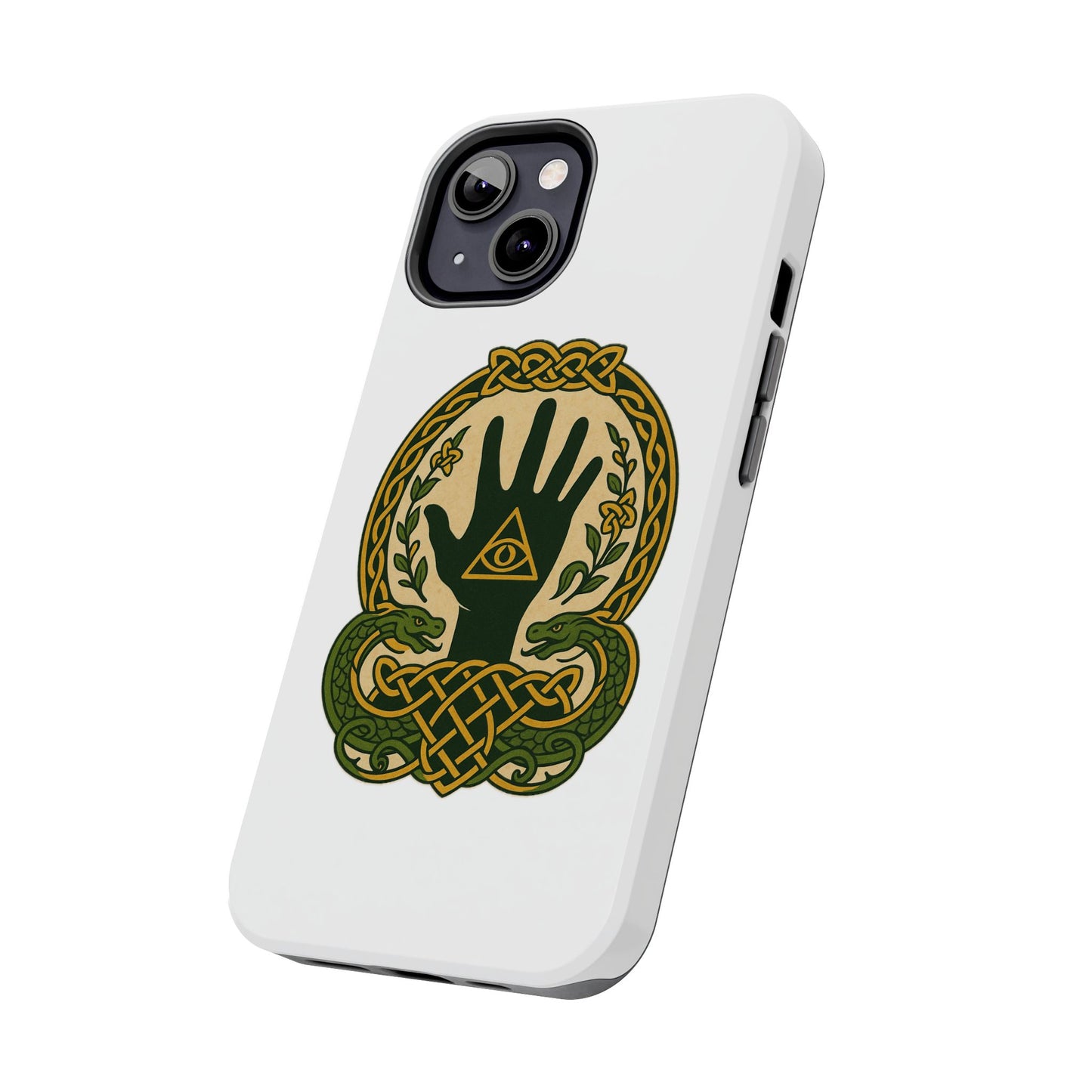 Celtic Eye of Providence Tough Phone Case — Protective Mythic Hand Design