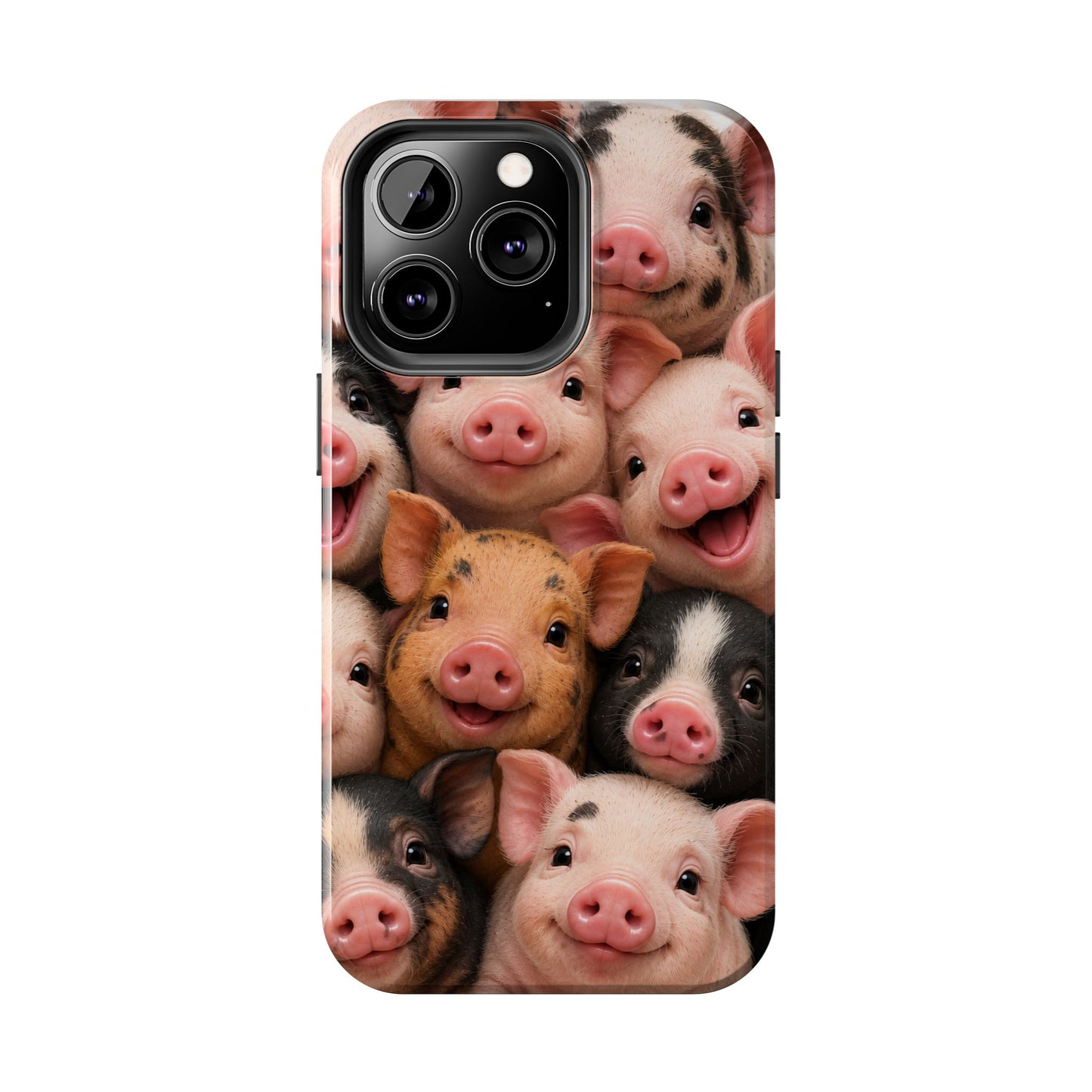 Pig Faces Tough Phone Case — Cute Farm Animal iPhone Protective Cover