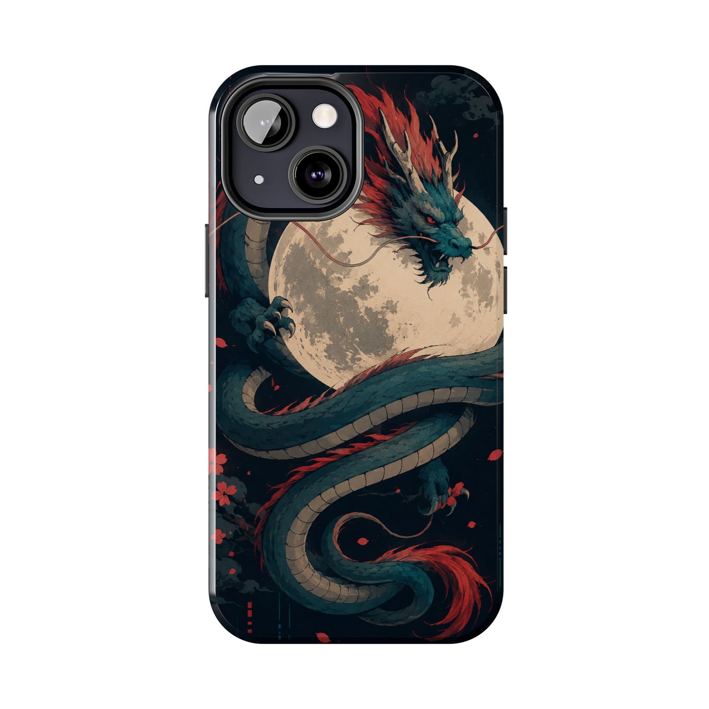 Dragon Moon Phone Case — Mythic Asian Serpent Design Tough Case