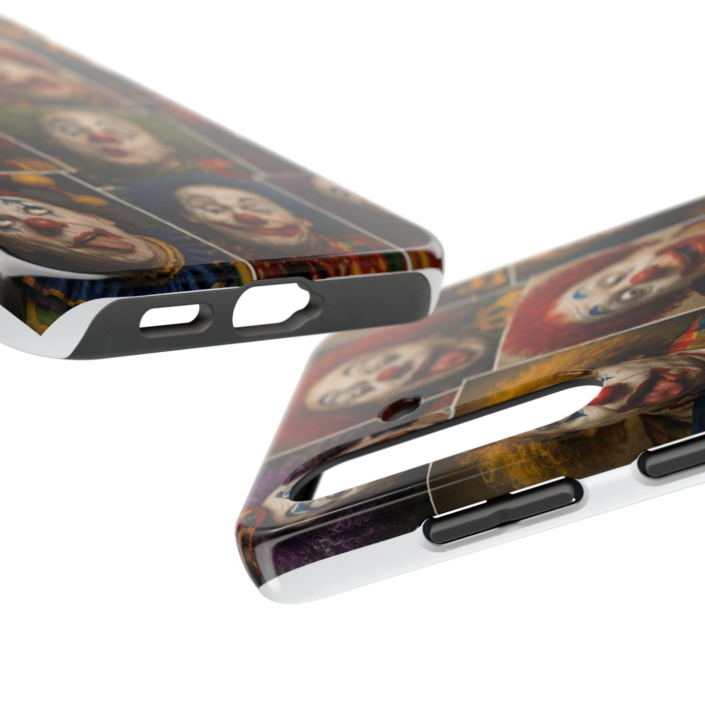 Clown Collage Tough Phone Case — Retro Carnival Horror Pattern