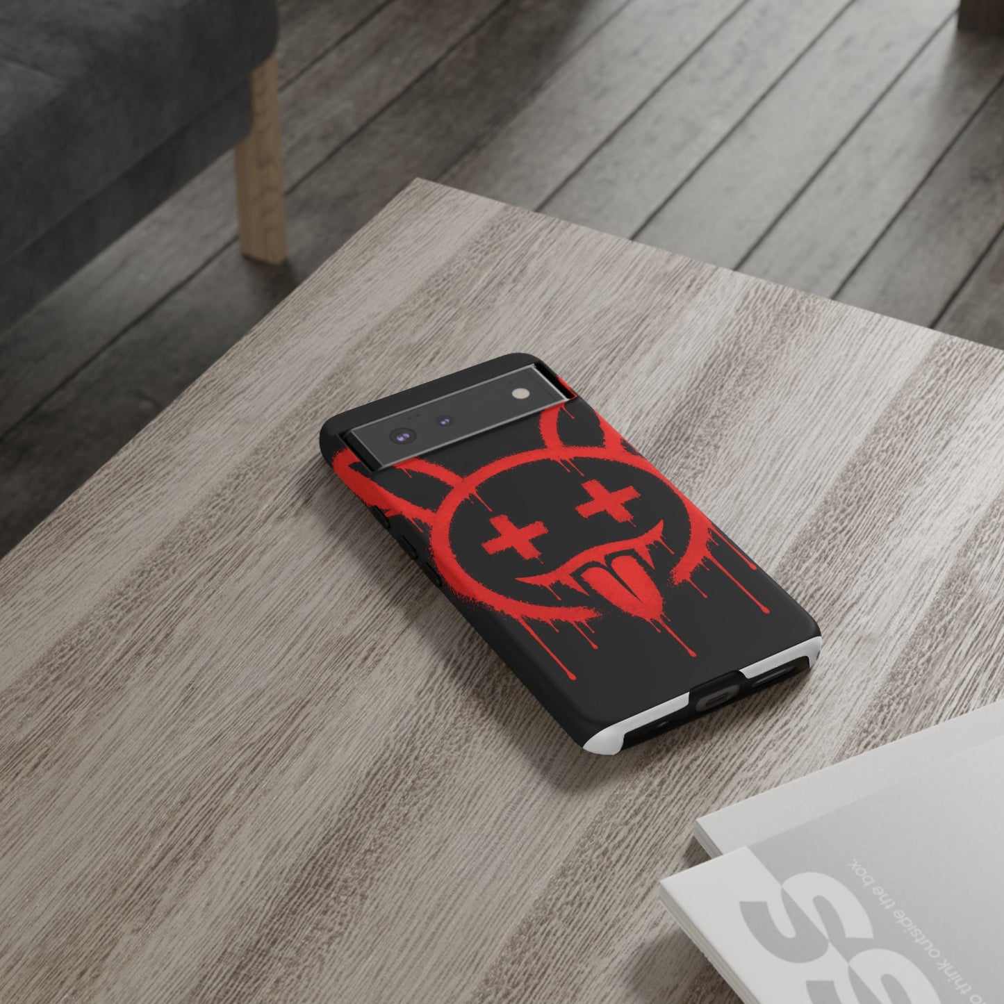Phone Case - Metallic Souls Red Drip Smiley Graffiti Design