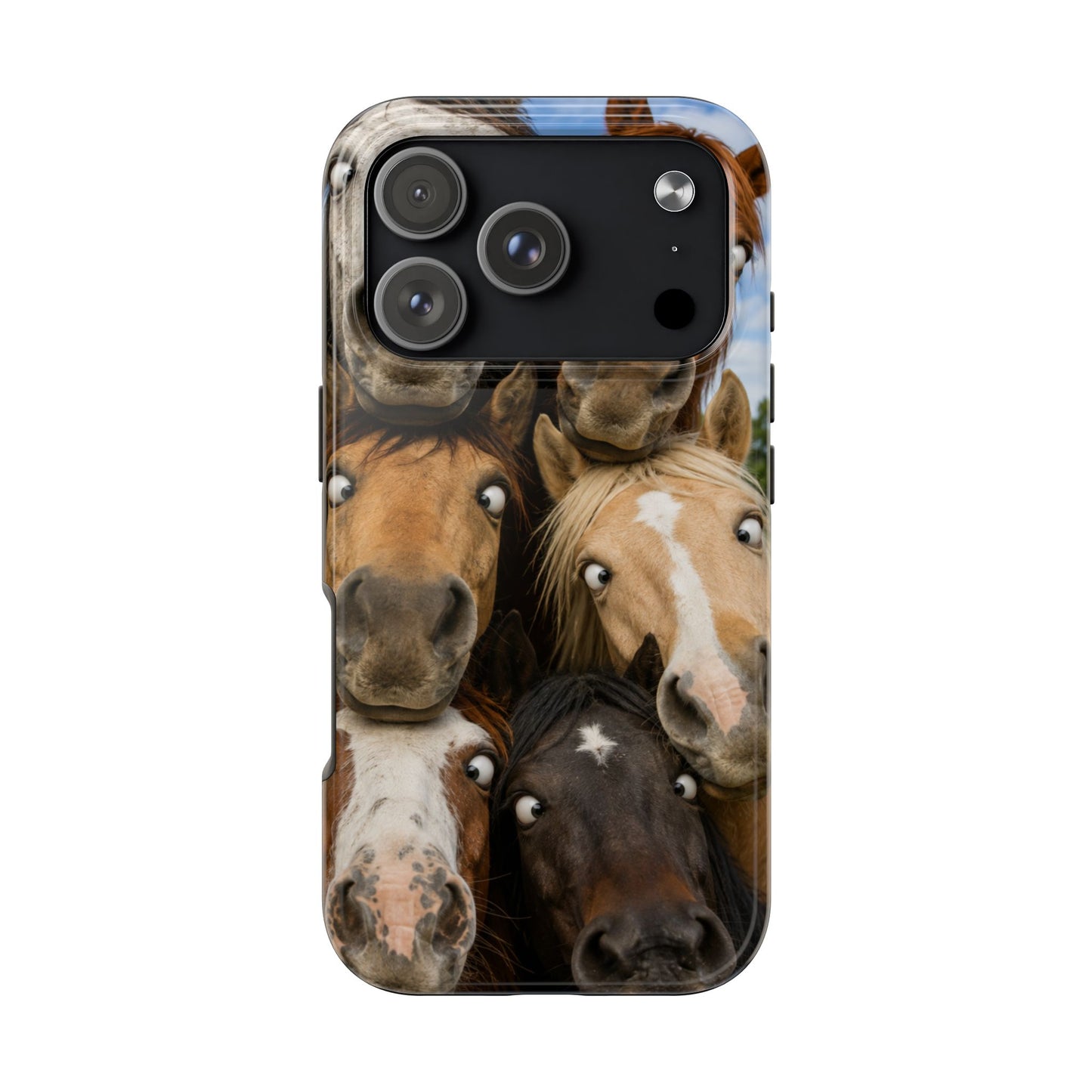 Horse Herd Phone Case — Funny Goofy Horses Tough Protective Cover
