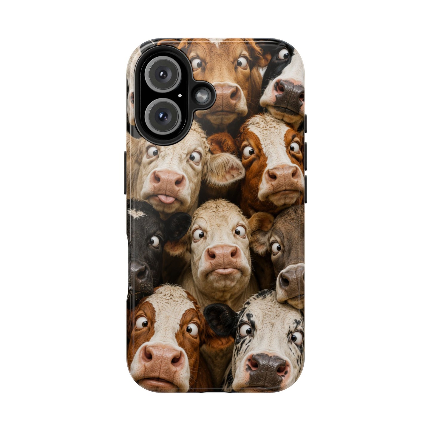 Cow Collage Tough Phone Case — Funny Farm Animal Protective Phone Cover