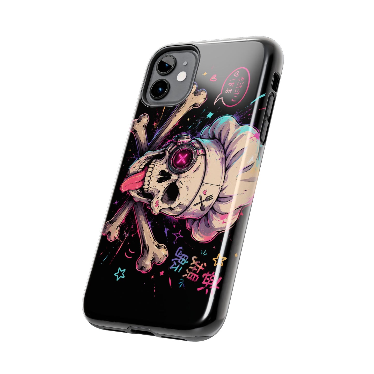 Skull & Crossbones Tough Phone Case — Neon Kawaii Punk Protection