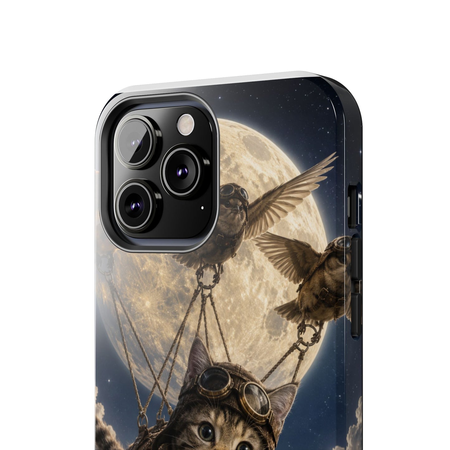 Cat Pilot Phone Case — Adventure Kitty Moonlit Flight Tough Protection