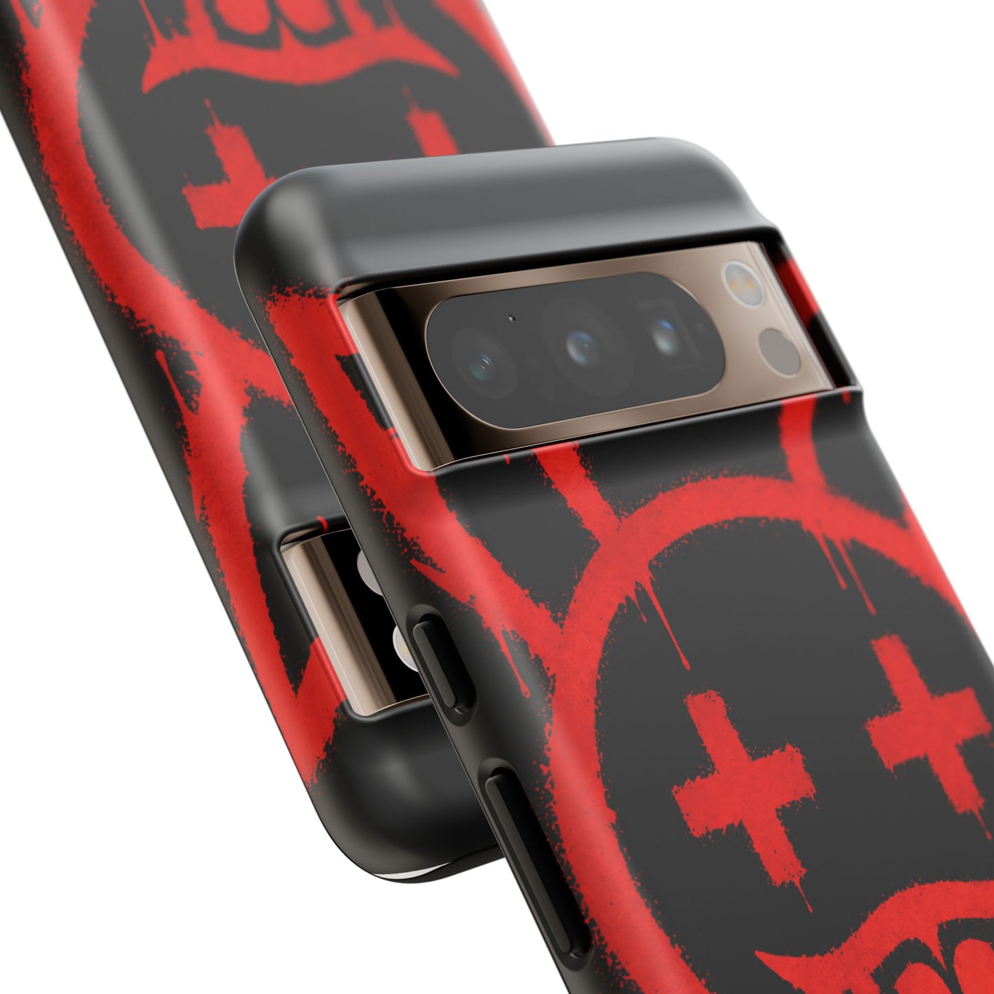 Phone Case - Metallic Souls Red Drip Smiley Graffiti Design