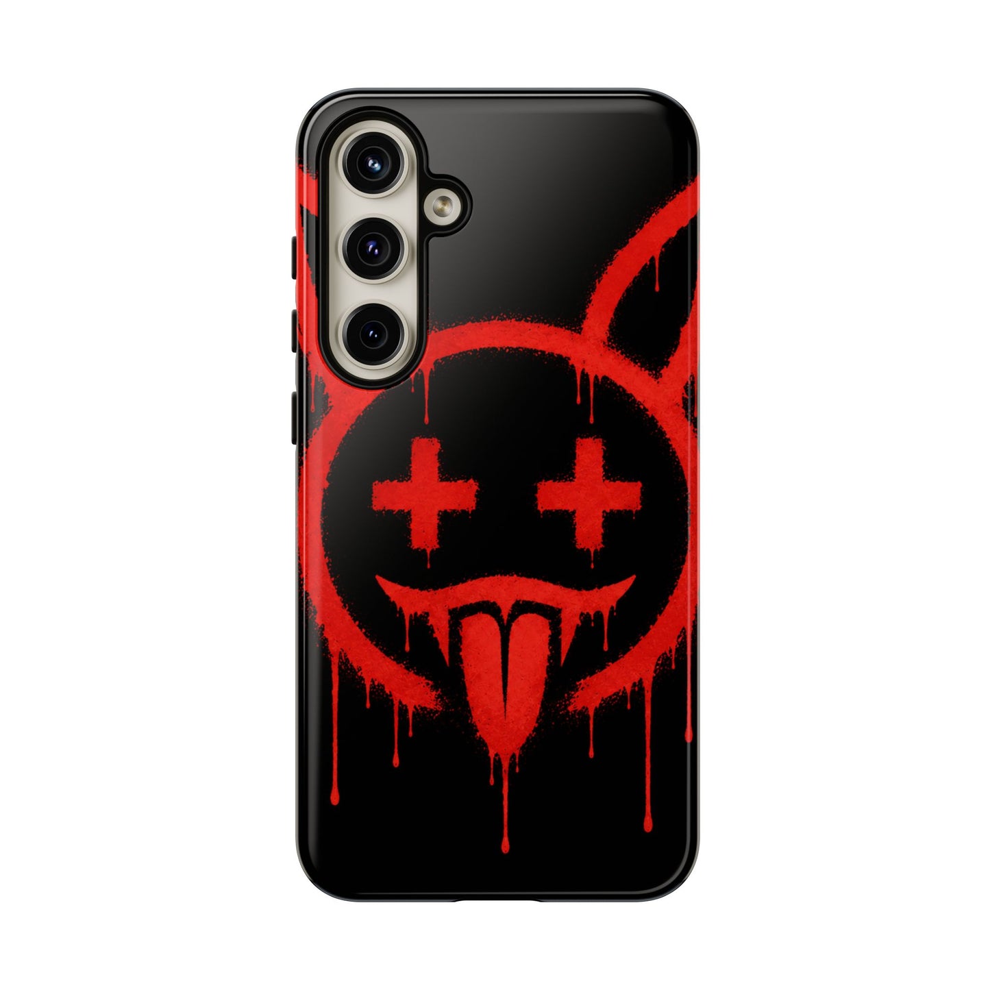 Phone Case - Metallic Souls Red Drip Smiley Graffiti Design