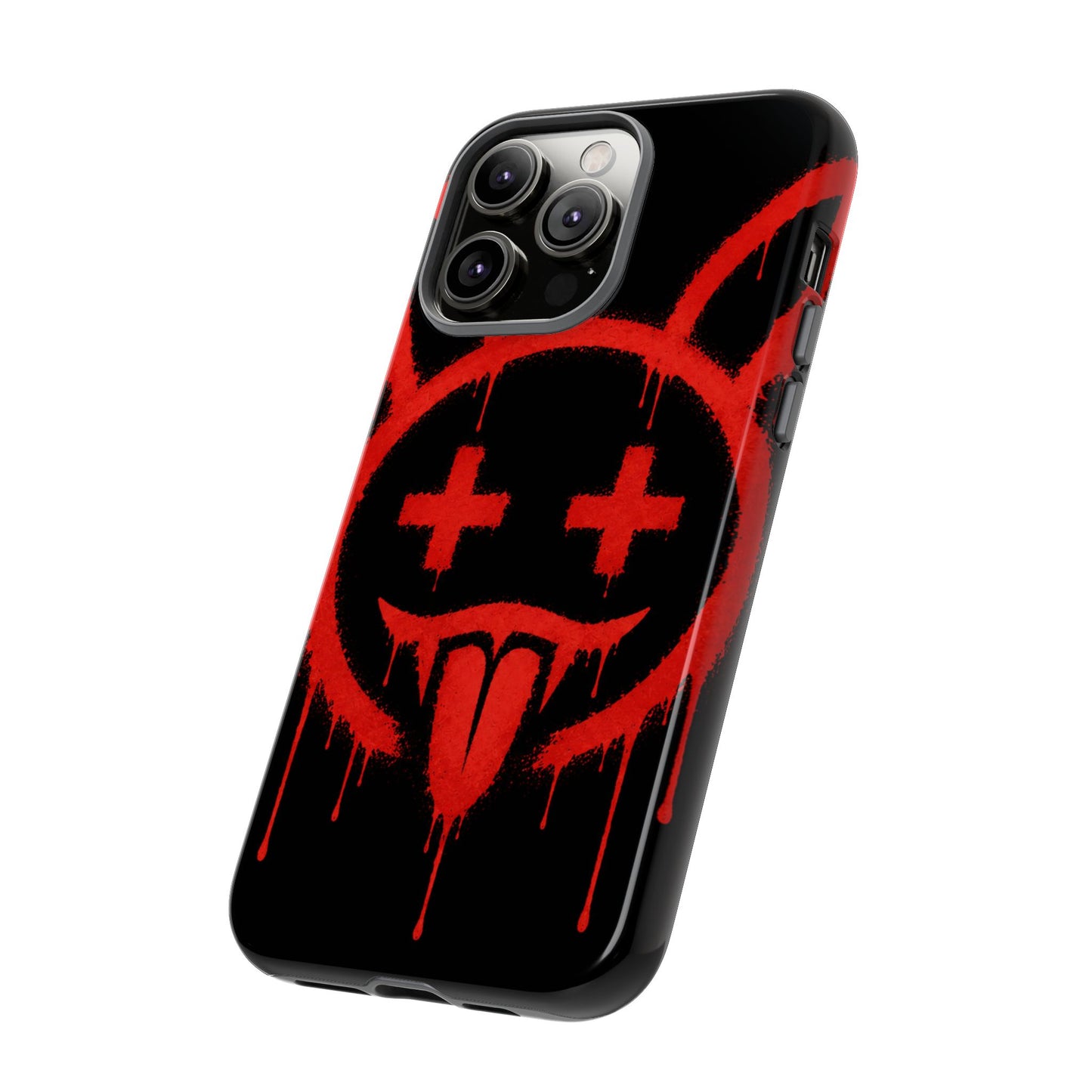 Phone Case - Metallic Souls Red Drip Smiley Graffiti Design
