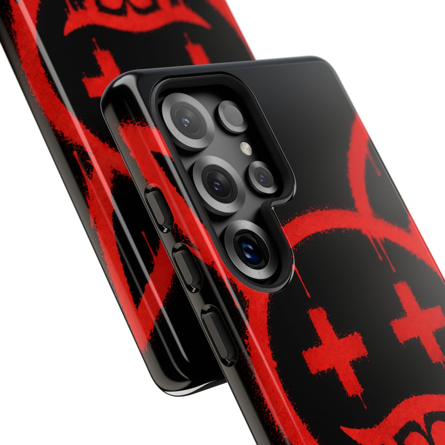 Phone Case - Metallic Souls Red Drip Smiley Graffiti Design