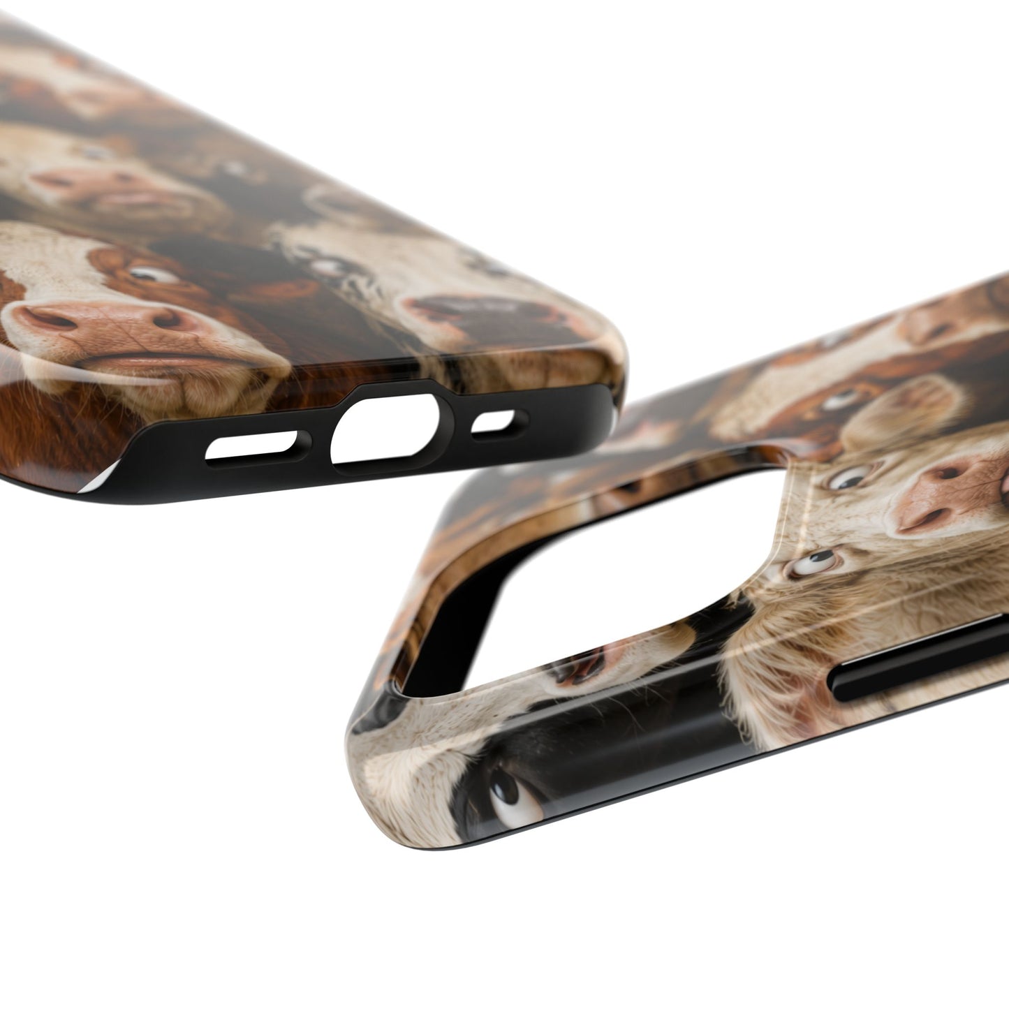 Cow Collage Tough Phone Case — Funny Farm Animal Protective Phone Cover