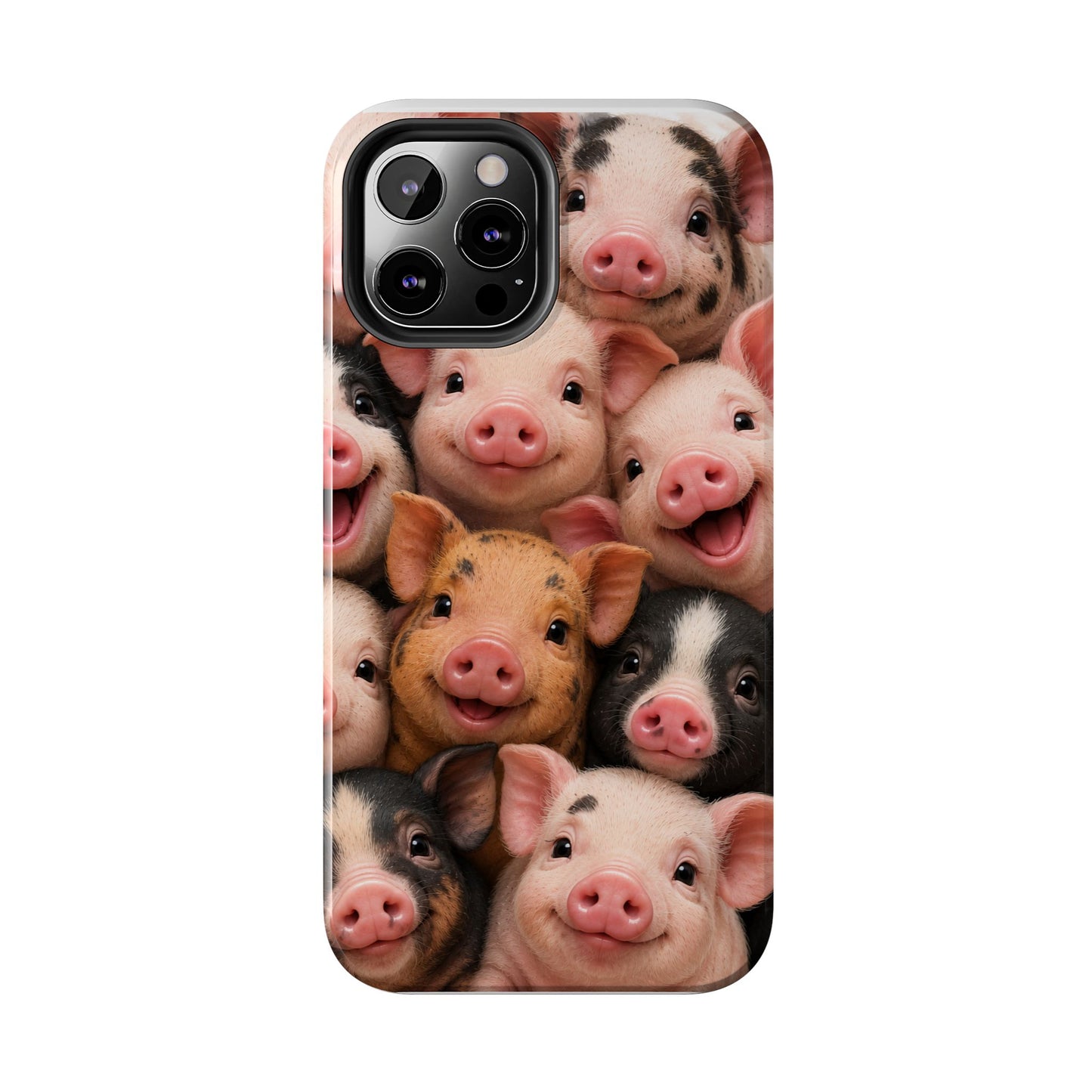 Pig Faces Tough Phone Case — Cute Farm Animal iPhone Protective Cover