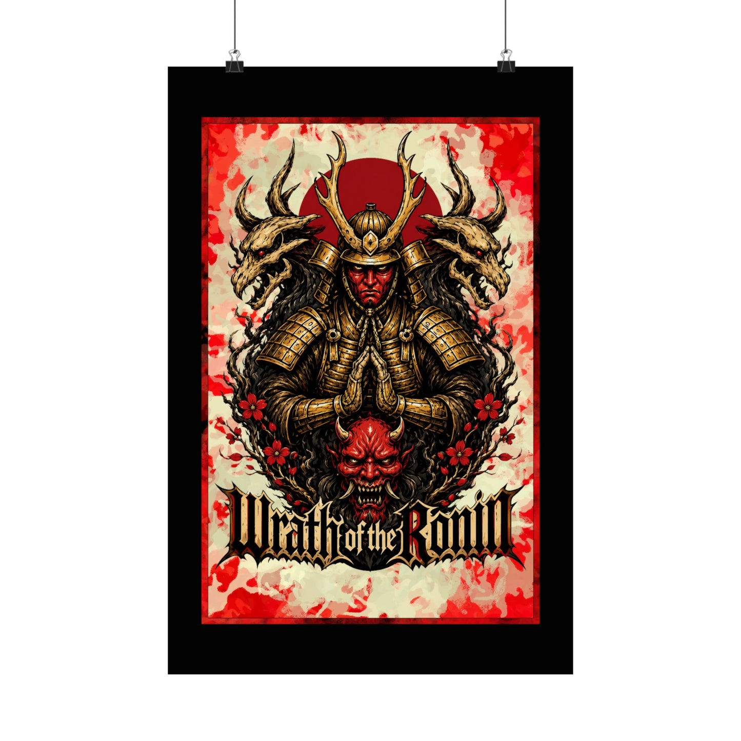 Samurai Wrath Poster — 'Wrath of the Ronin' Matte Vertical Art Print