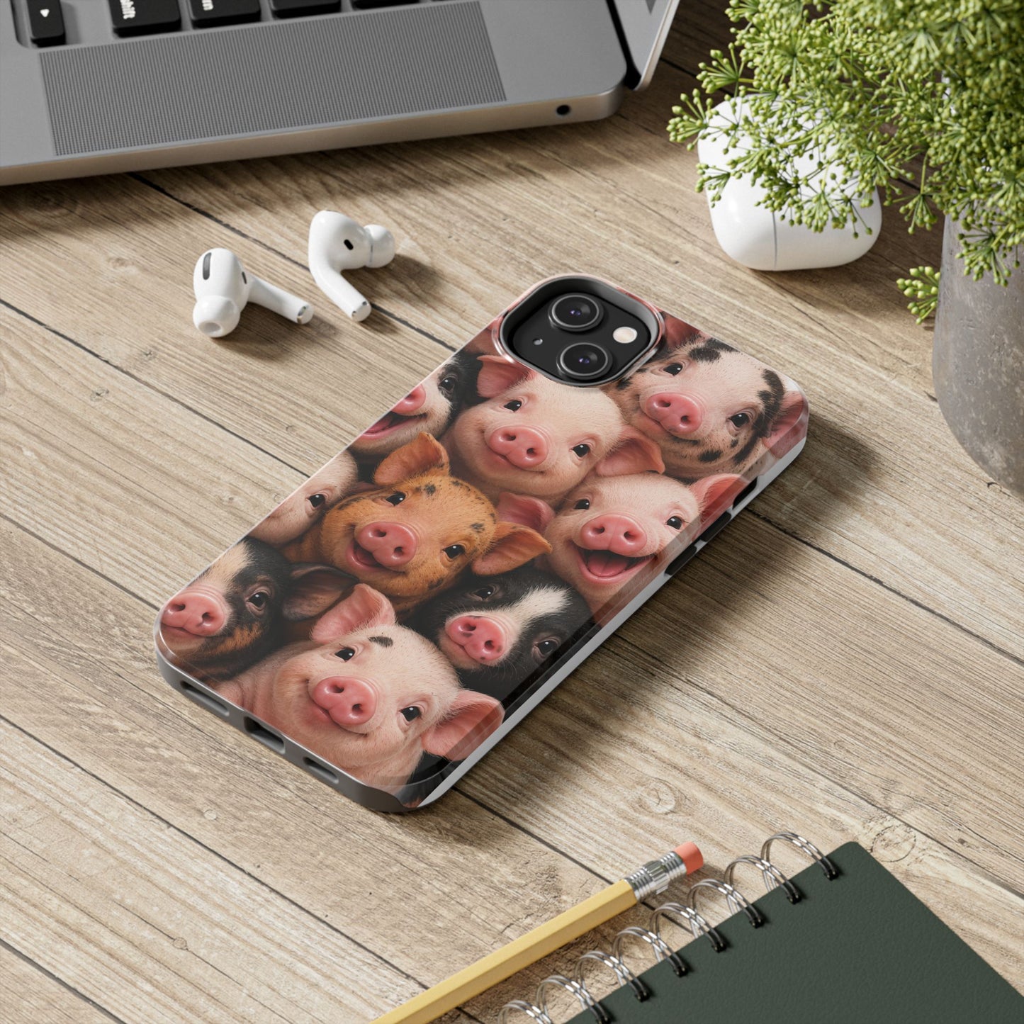 Pig Faces Tough Phone Case — Cute Farm Animal iPhone Protective Cover