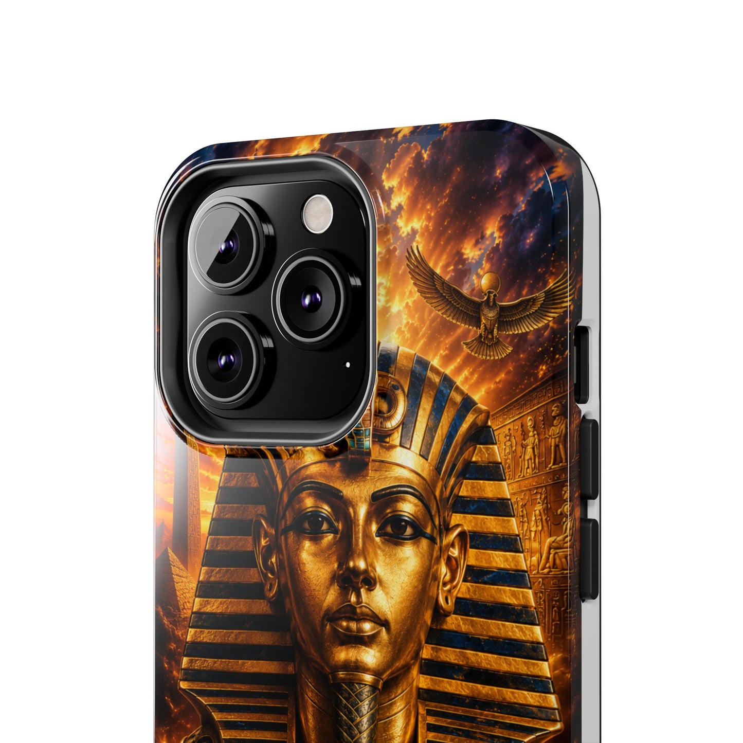 Egyptian Pharaoh Tough Phone Case — Protective Golden Tutankhamun Design