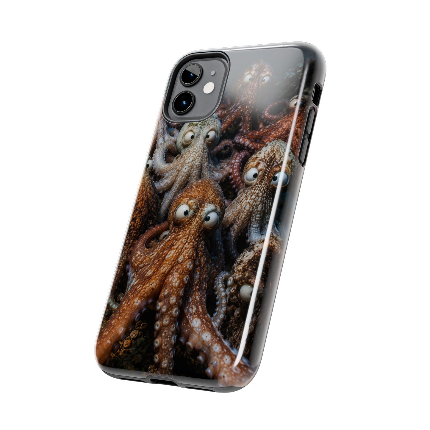 Octopus Cluster Tough Phone Case — Cute Underwater Sea Creature Protection