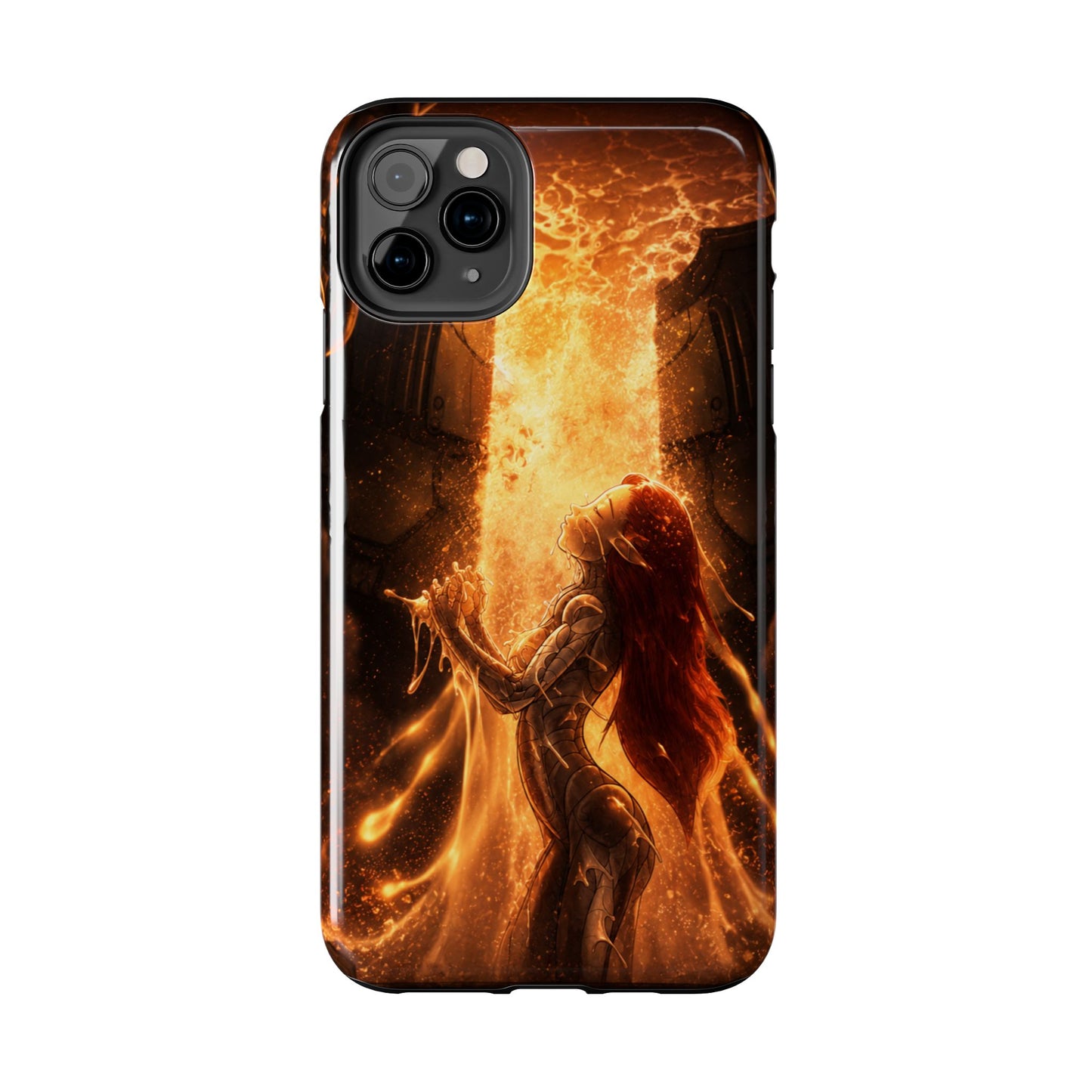 Fiery Phoenix Phone Case — Tough Protective iPhone Cover with Flame Warrior Art