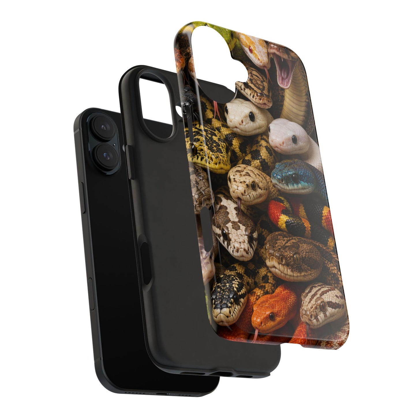 Snake Pattern Tough Phone Case — Colorful Snakes Protective Phone Cover