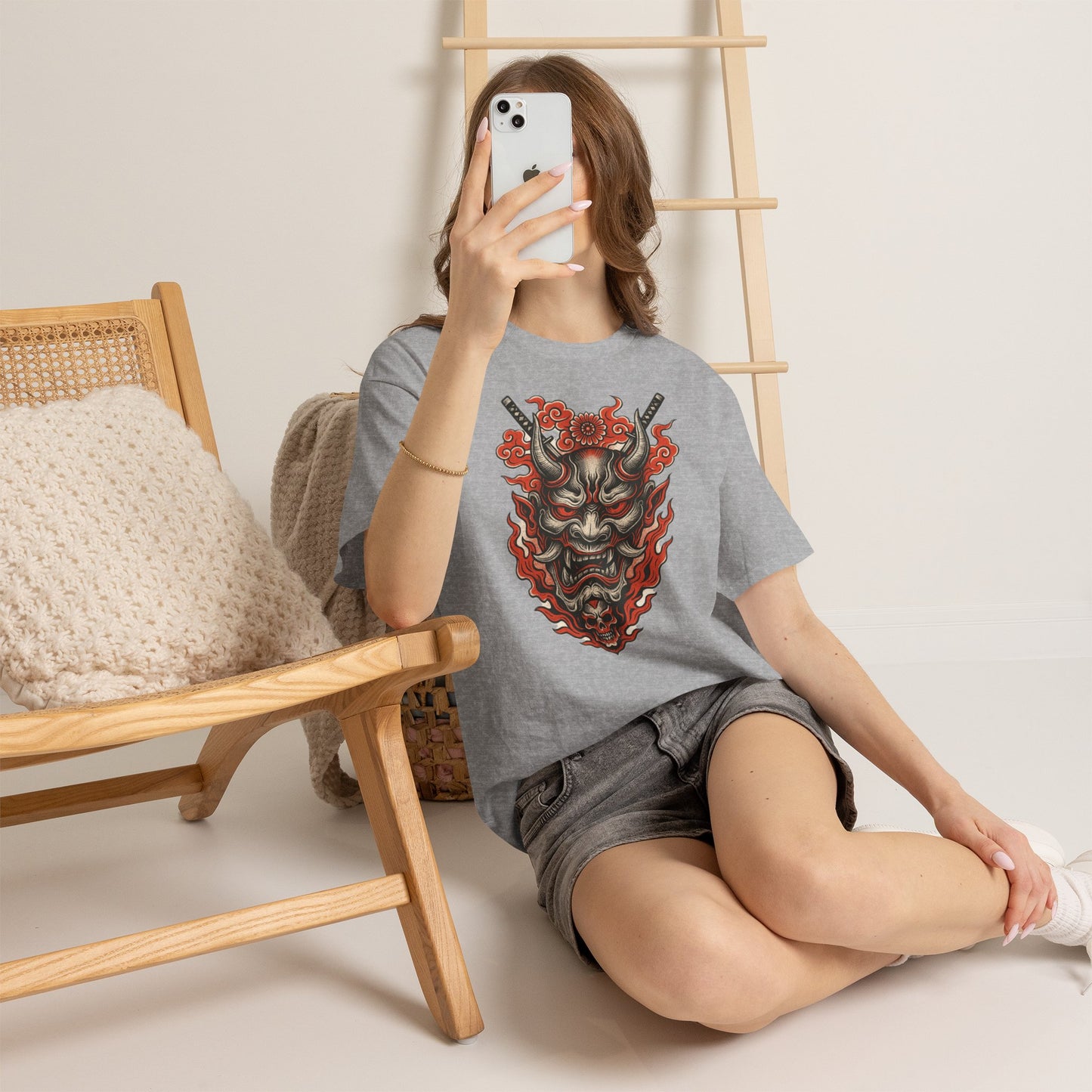 Hannya Demon Mask T-Shirt — Japanese Oni Noh Mask Art Tee