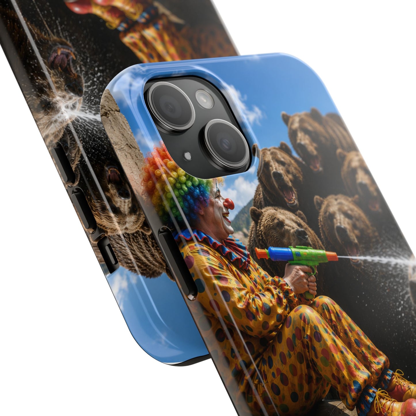 Tough Phone Case — Surreal Clown vs. Bears Protective Phone Cover