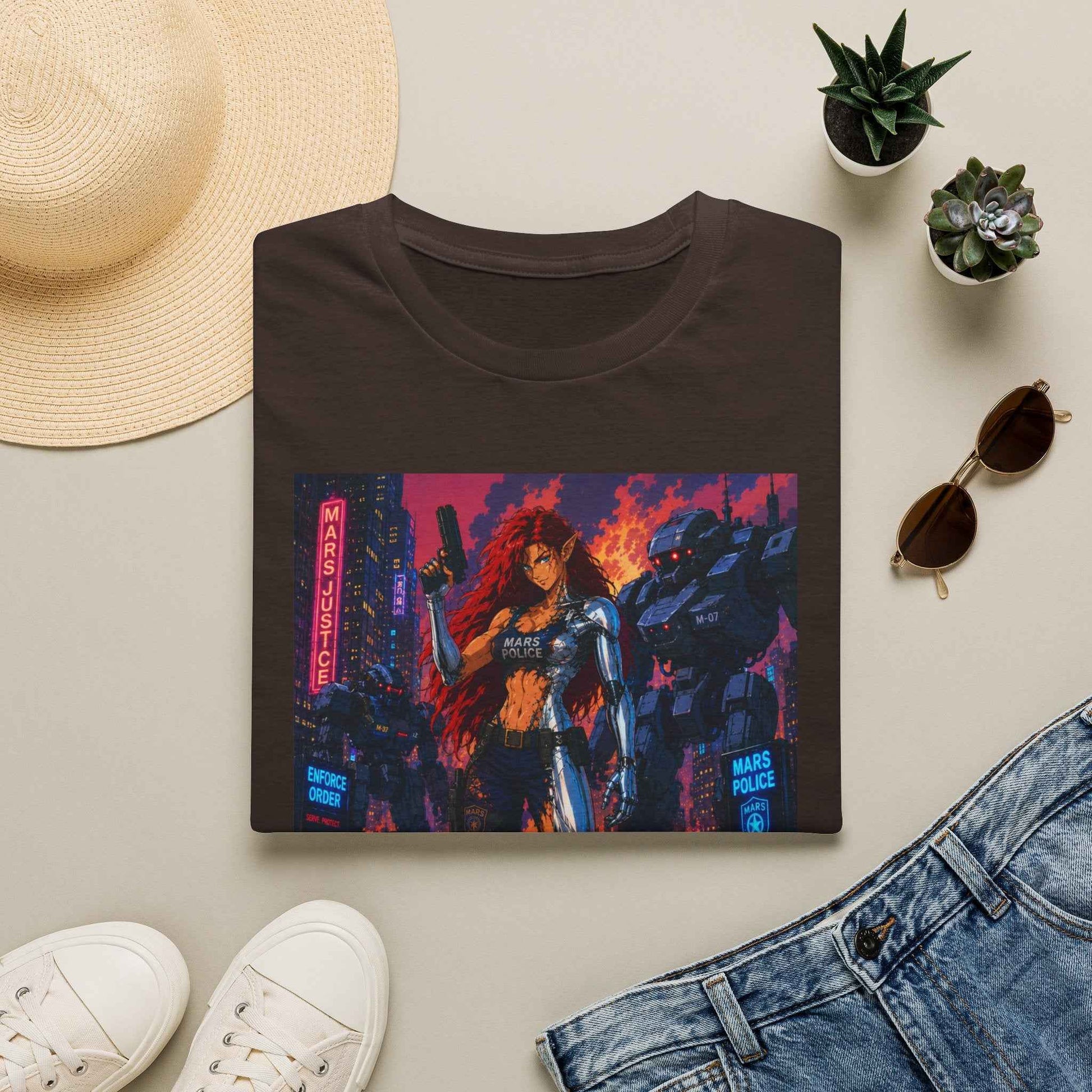 Cyberpunk Warrior T‑Shirt — 'Metallic Soul' Futuristic Anime Graphic