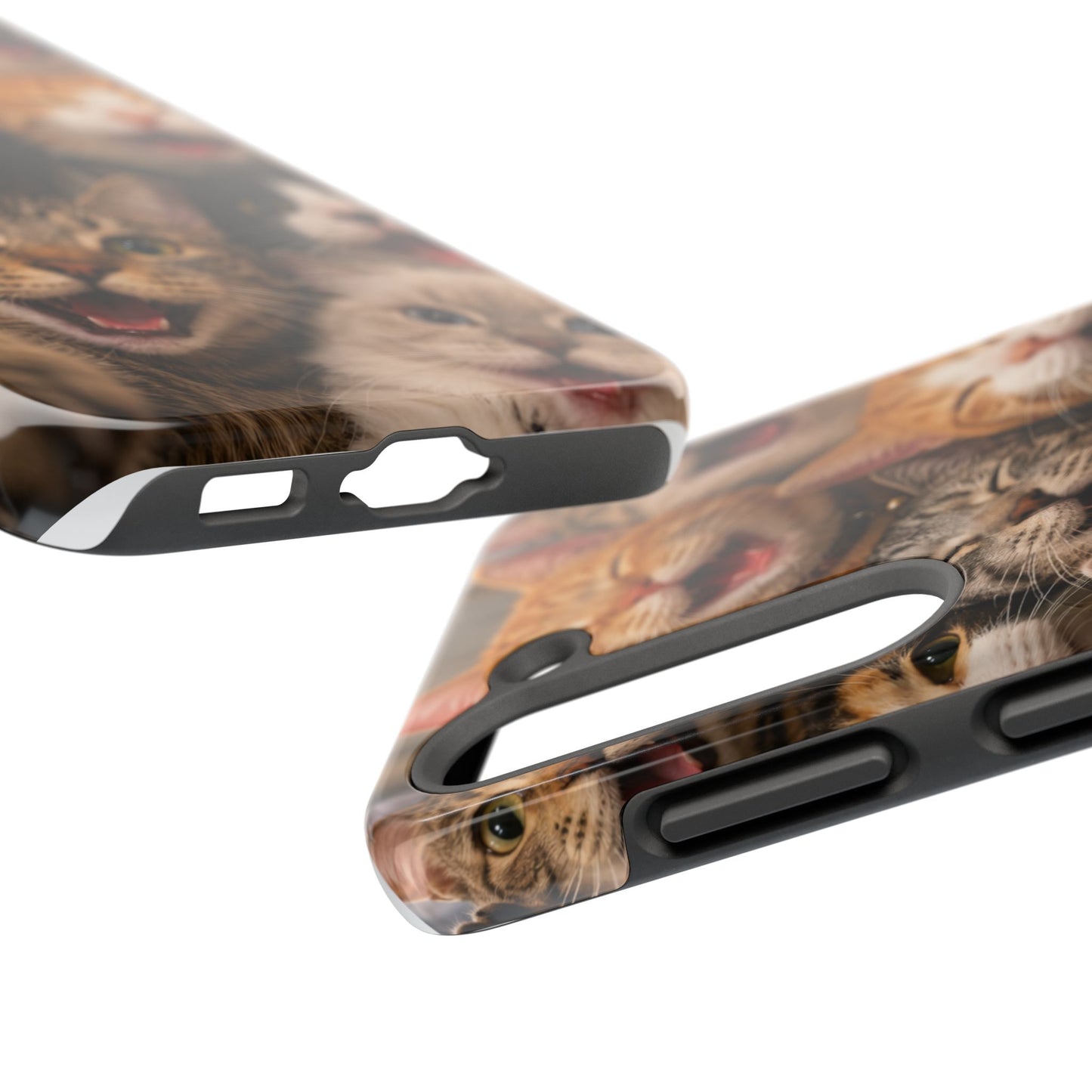 Tough Smiling Cats Collage Phone Case – Cute Cat Faces for iPhone