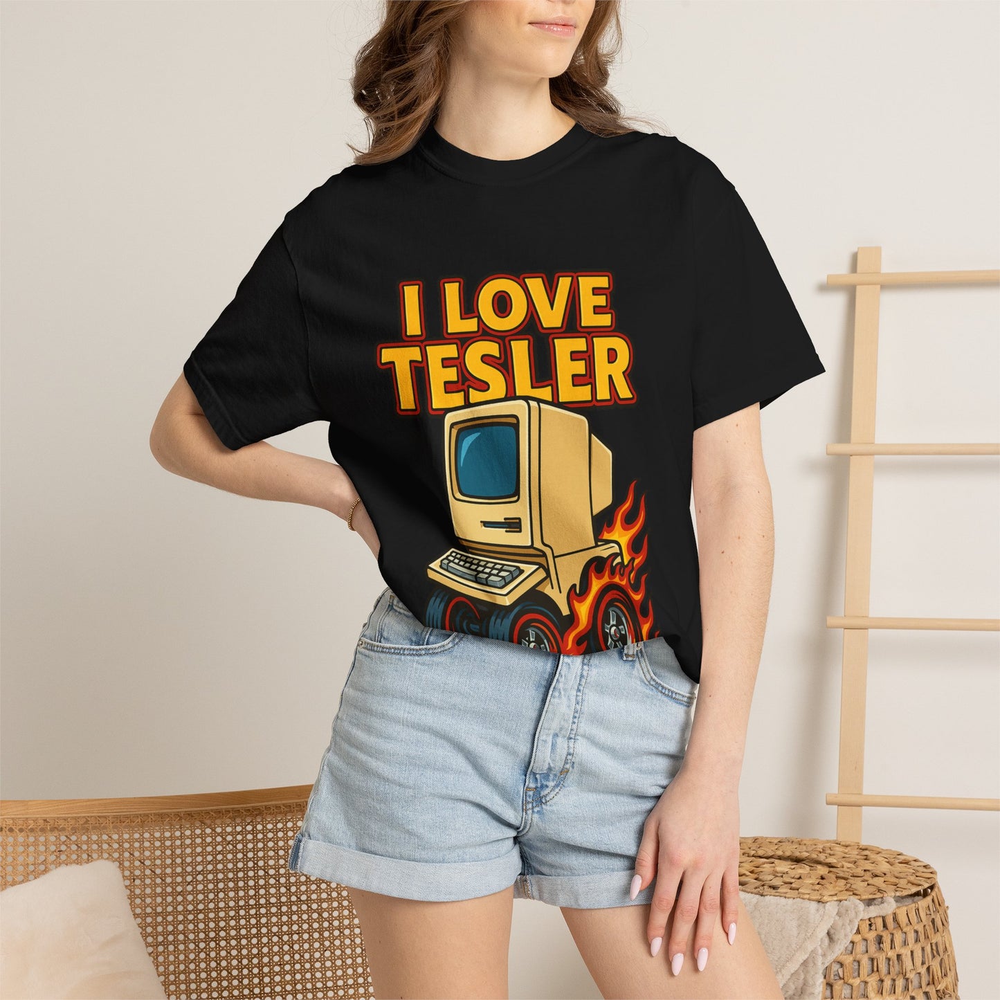 I Love Tesler Vintage Computer Tee — Retro Tech Graphic T-Shirt