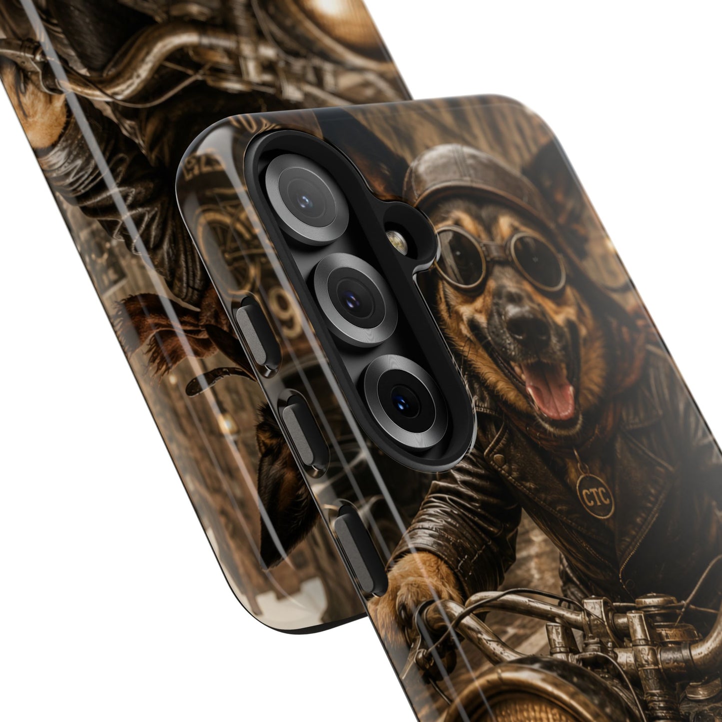 Phone Case — Biker Dog Riding Motorcycle Protective Tough Cover