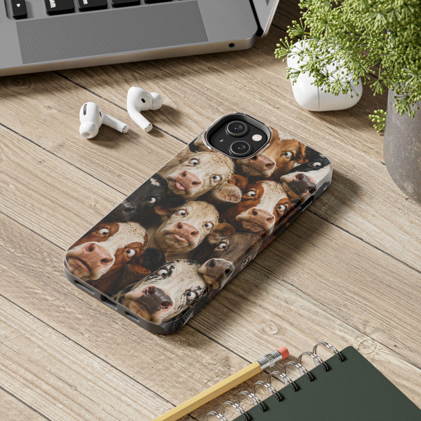 Cow Collage Tough Phone Case — Funny Farm Animal Protective Phone Cover