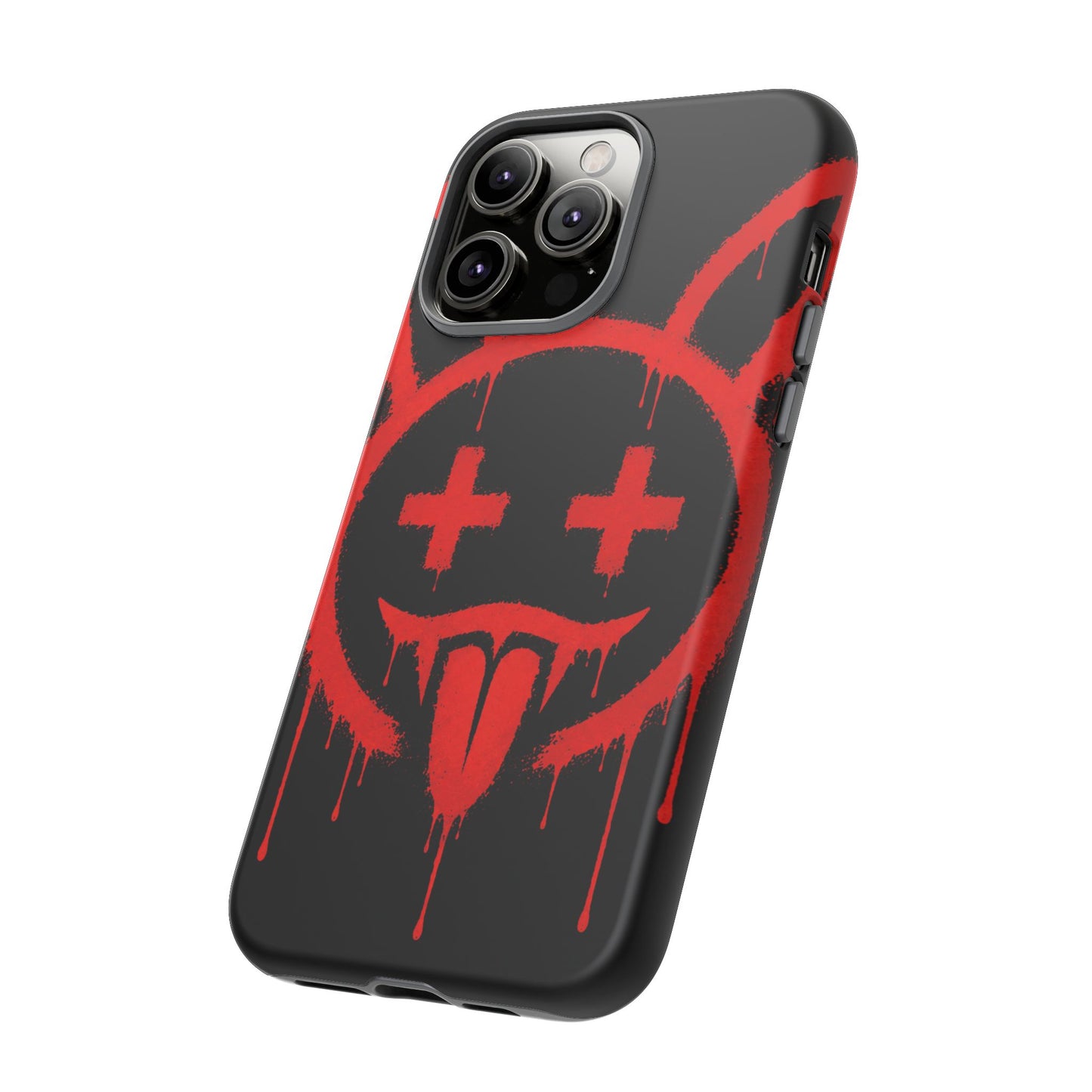 Phone Case - Metallic Souls Red Drip Smiley Graffiti Design