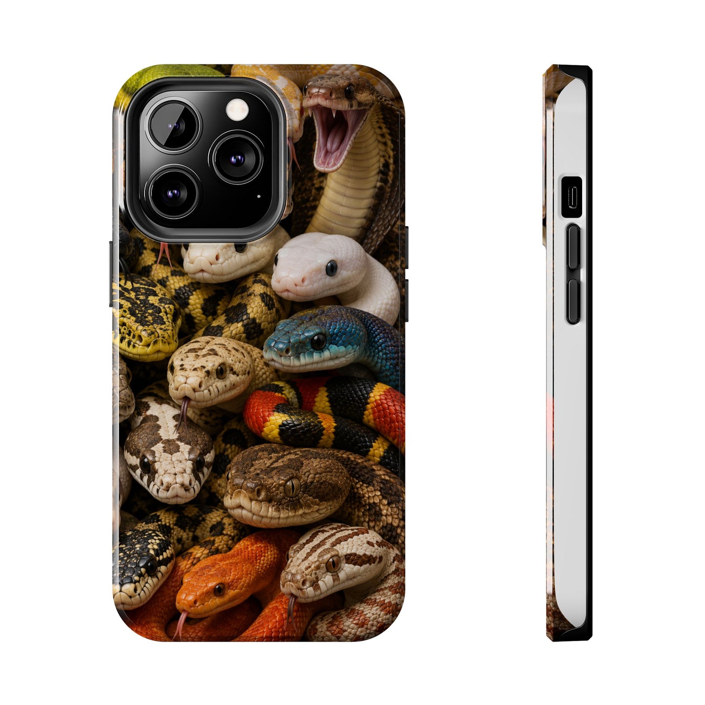 Snake Pattern Tough Phone Case — Colorful Snakes Protective Phone Cover