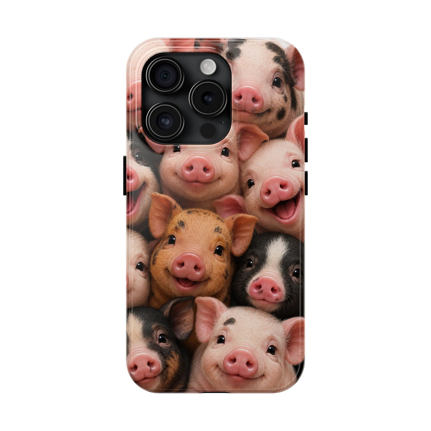 Pig Faces Tough Phone Case — Cute Farm Animal iPhone Protective Cover