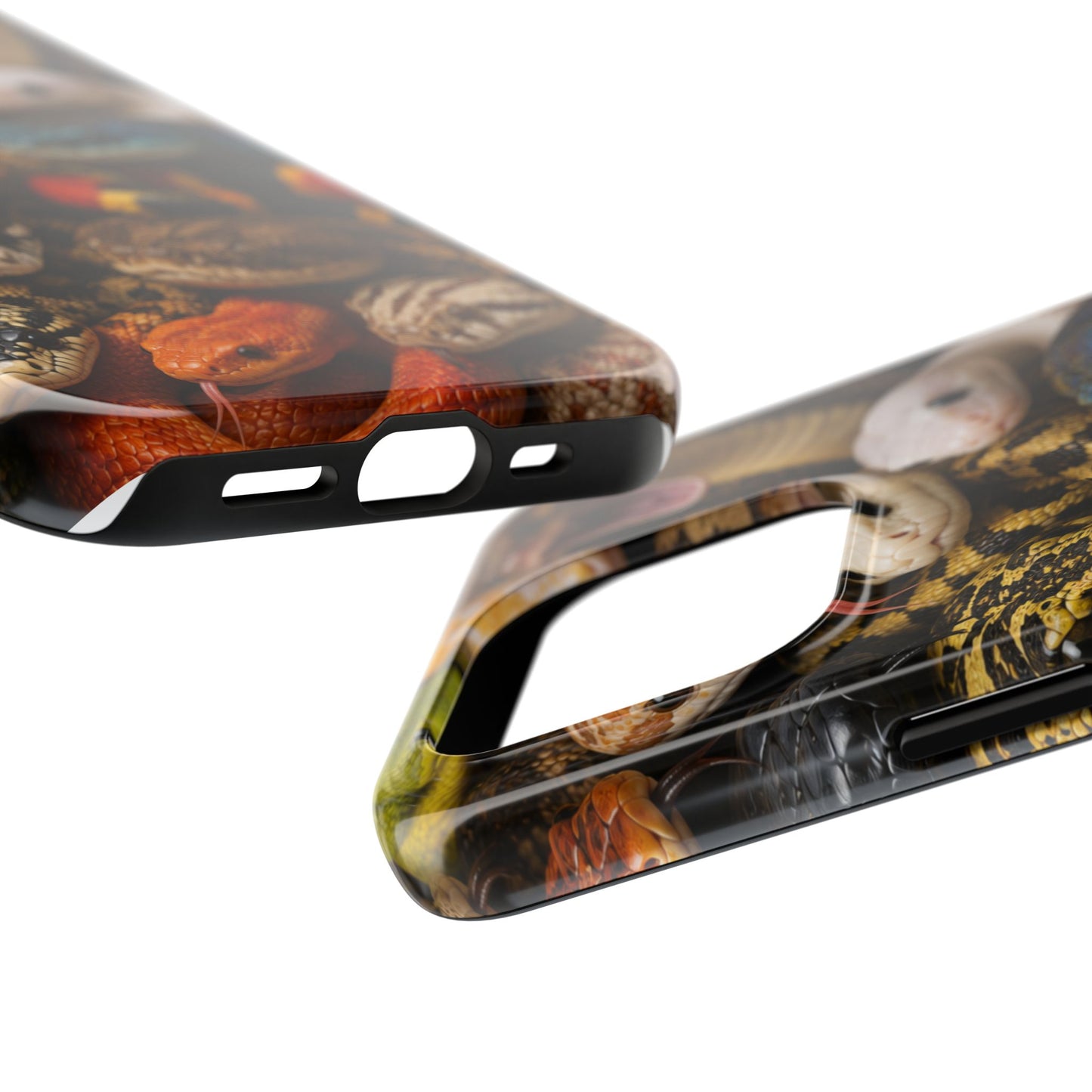 Snake Pattern Tough Phone Case — Colorful Snakes Protective Phone Cover