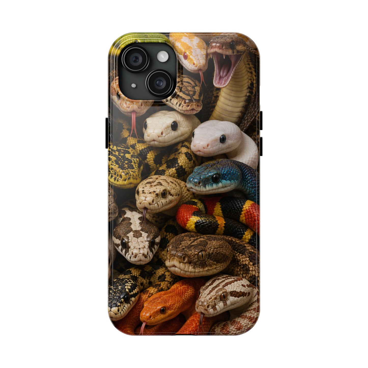 Snake Pattern Tough Phone Case — Colorful Snakes Protective Phone Cover