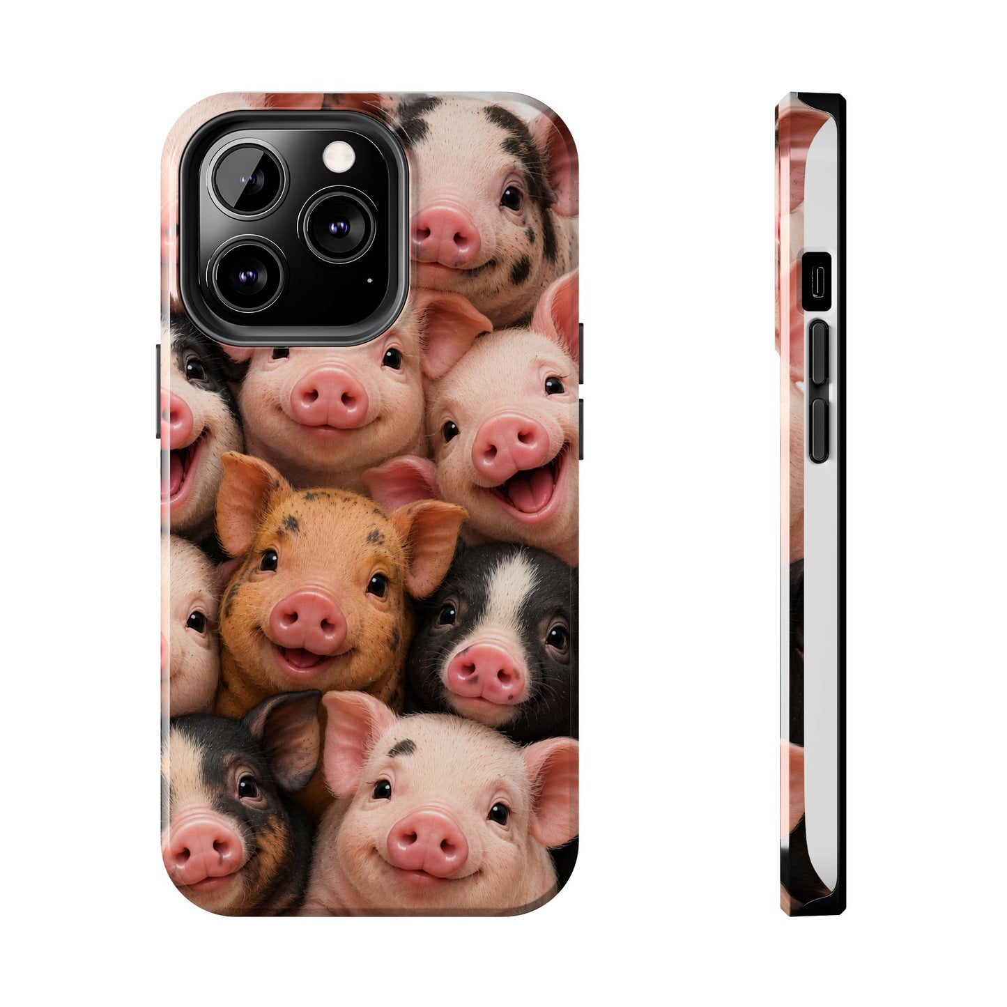 Pig Faces Tough Phone Case — Cute Farm Animal iPhone Protective Cover