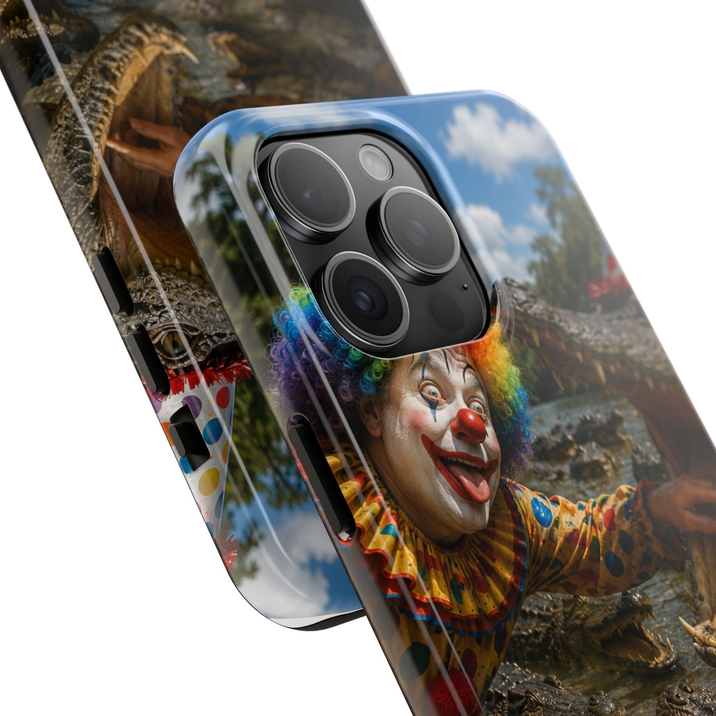 Creepy Clown Alligator Tough Phone Case — Horror Phone Cover for Scary Fans