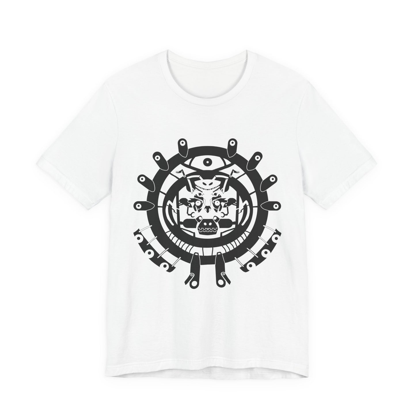 Aztec Jaguar Mandala T-Shirt — Tribal Sun Glyph Graphic Tee