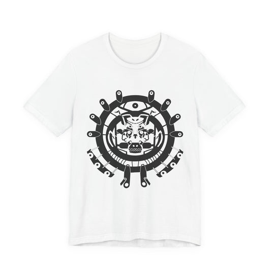 Aztec Jaguar Mandala T-Shirt — Tribal Sun Glyph Graphic Tee