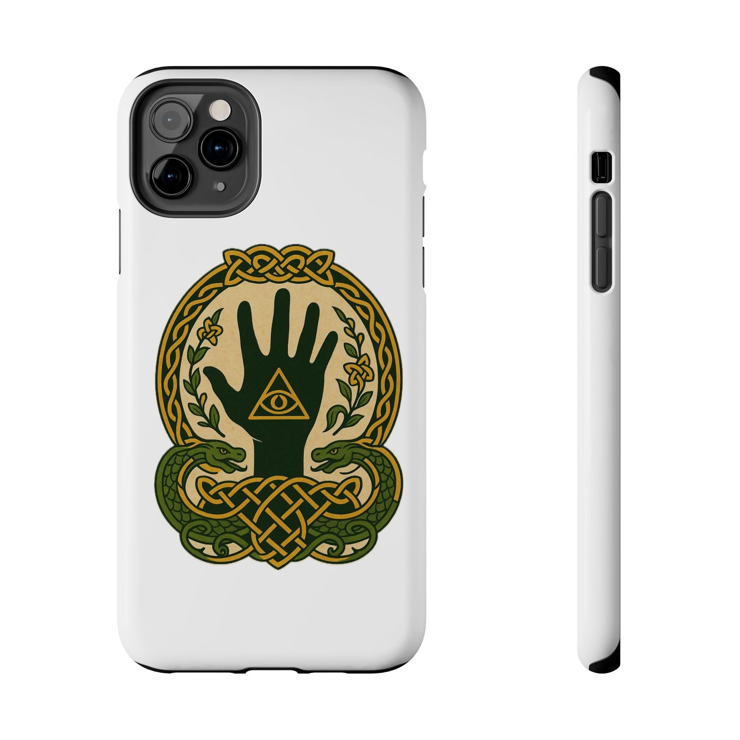 Celtic Eye of Providence Tough Phone Case — Protective Mythic Hand Design
