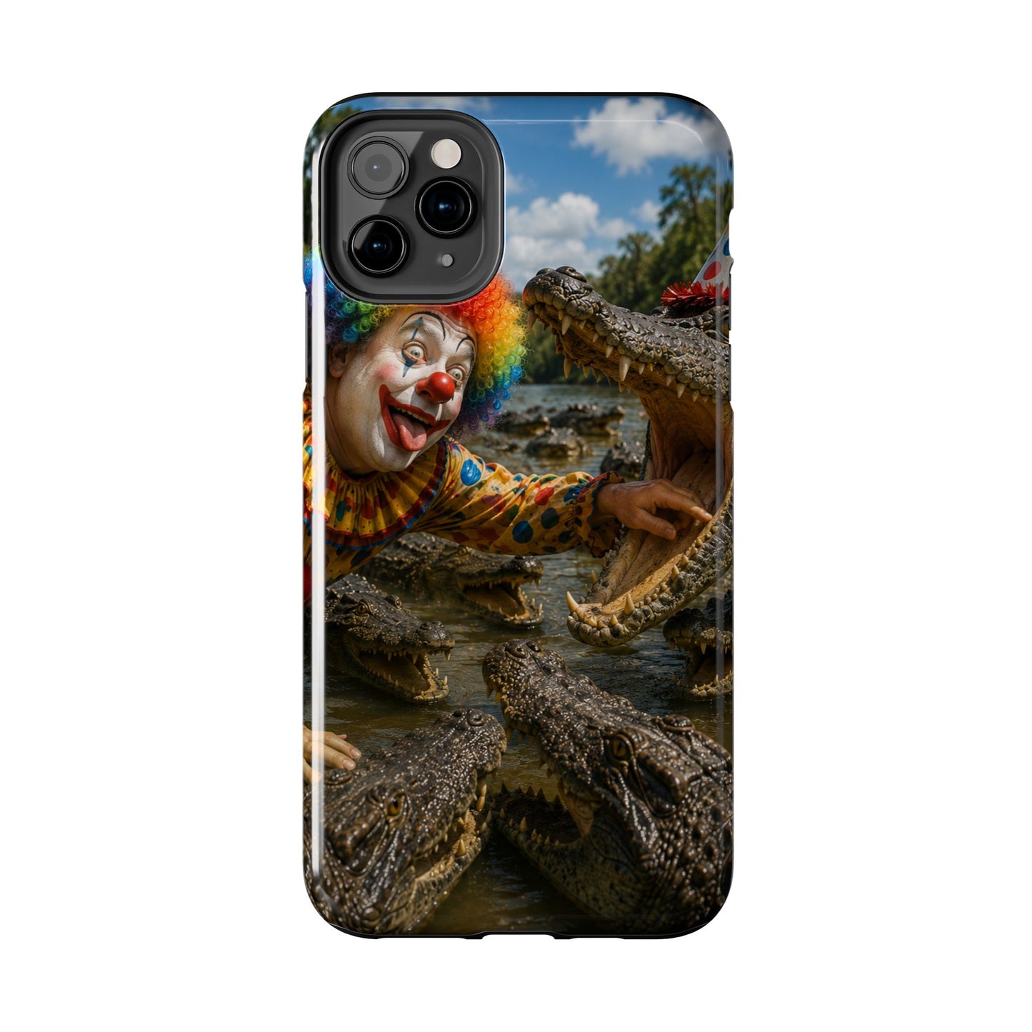 Creepy Clown Alligator Tough Phone Case — Horror Phone Cover for Scary Fans