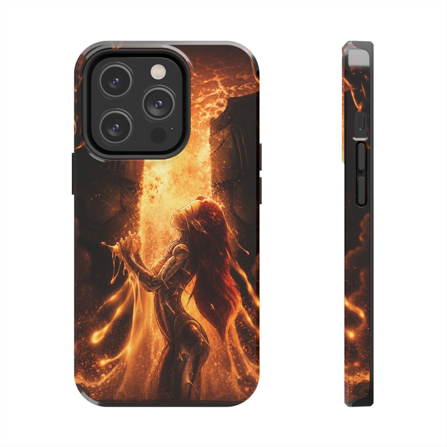 Fiery Phoenix Phone Case — Tough Protective iPhone Cover with Flame Warrior Art